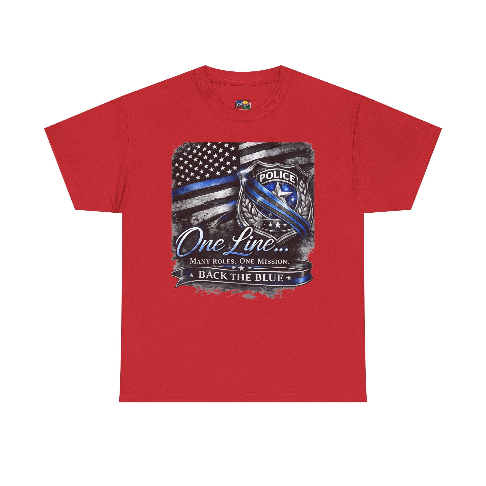 Back the Blue Police Badge Tee | One Line Many Roles One Mission