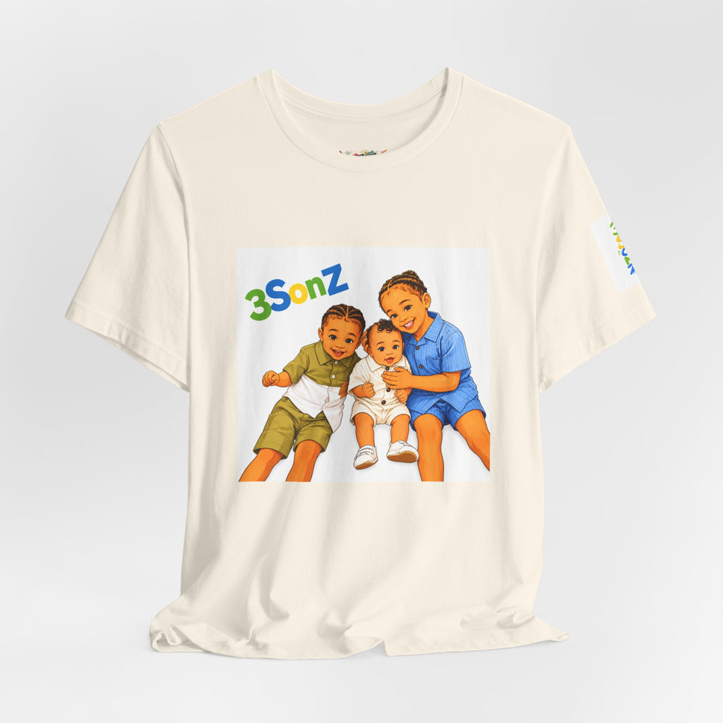 3Sonz Kids Illustration Tee | Siblings Cartoon Portrait T-Shirt