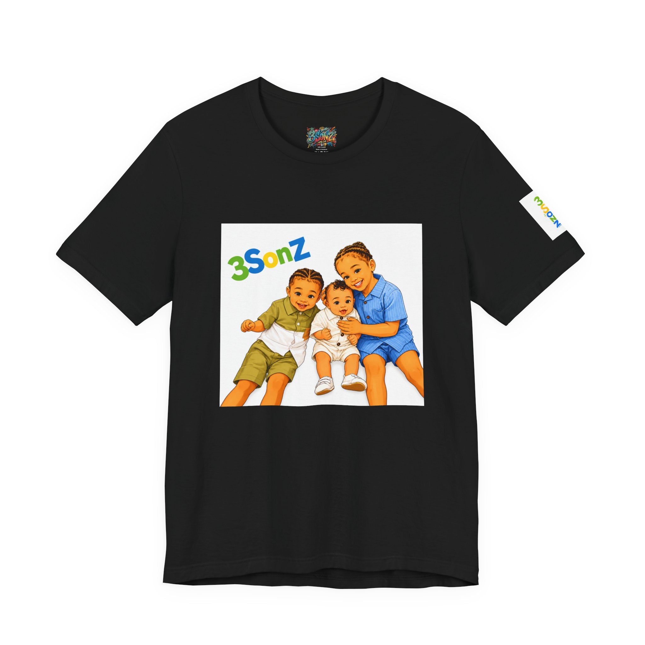 3Sonz Kids Illustration Tee | Siblings Cartoon Portrait T-Shirt
