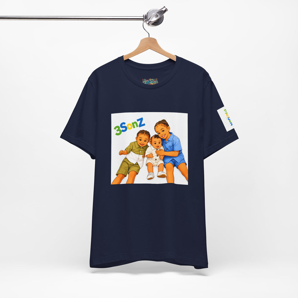 3Sonz Kids Illustration Tee | Siblings Cartoon Portrait T-Shirt