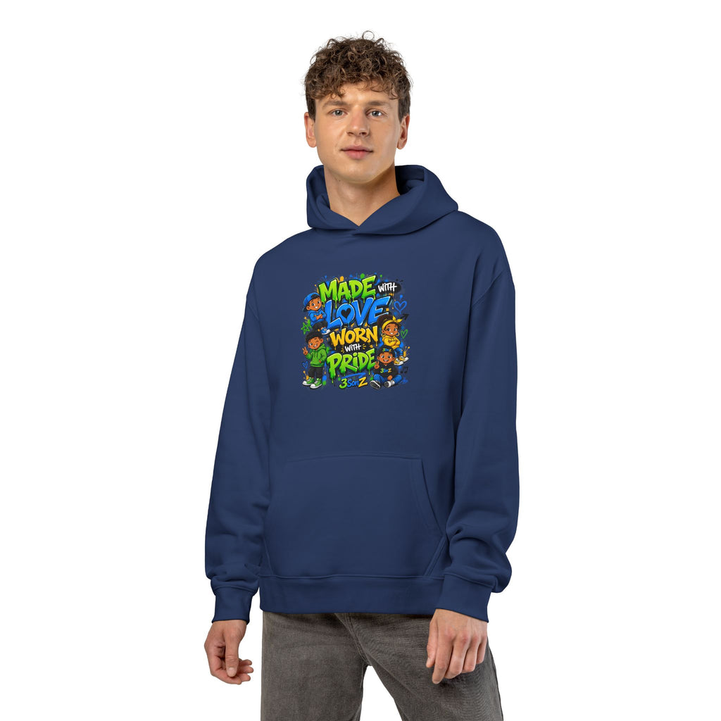 Pride Hoodie — "Made with Love Worn with Pride" Floral Rainbow Design