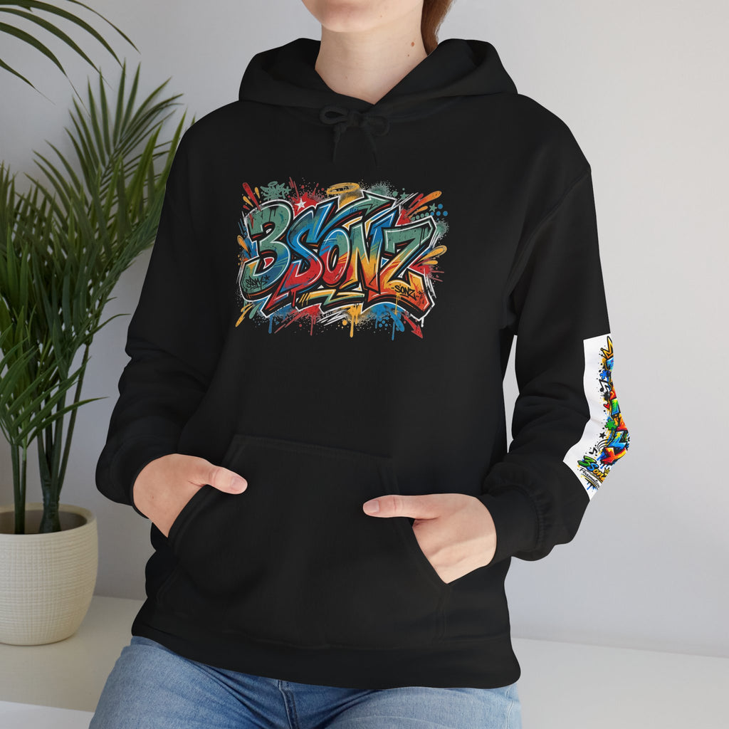 Graffiti Family Hoodie – Colorful Street Art Pullover ("Family" & "3Sonz")