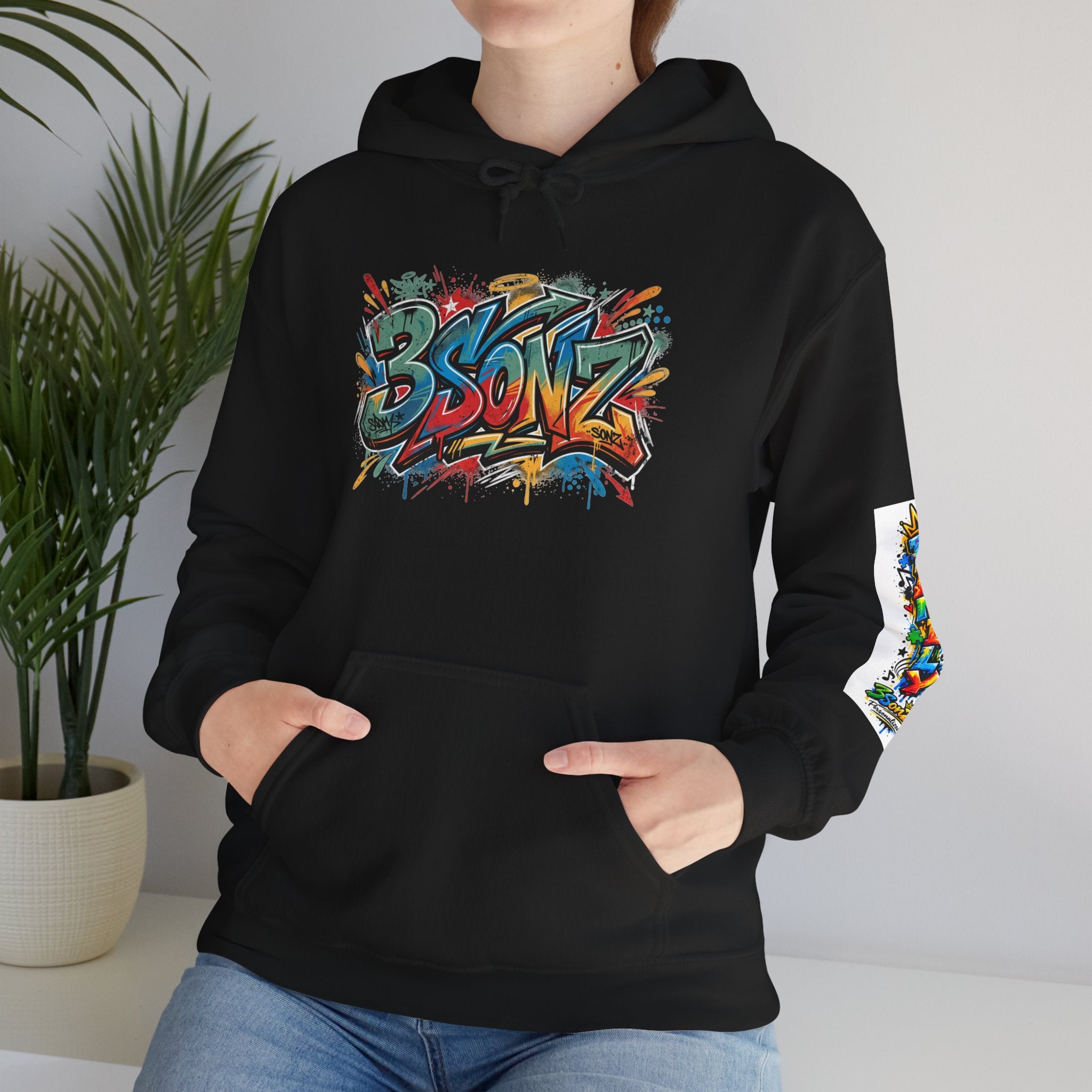 Graffiti Family Hoodie – Colorful Street Art Pullover ("Family" & "3Sonz")