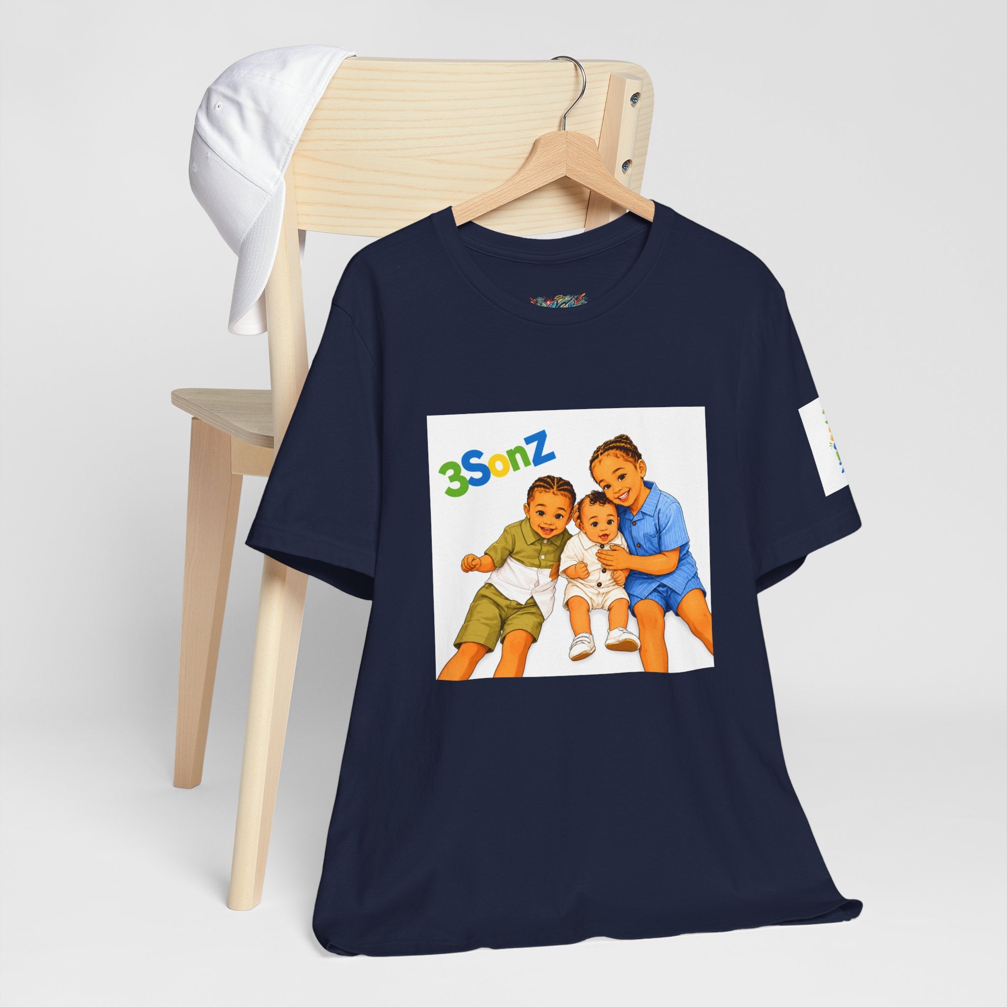 3Sonz Kids Illustration Tee | Siblings Cartoon Portrait T-Shirt