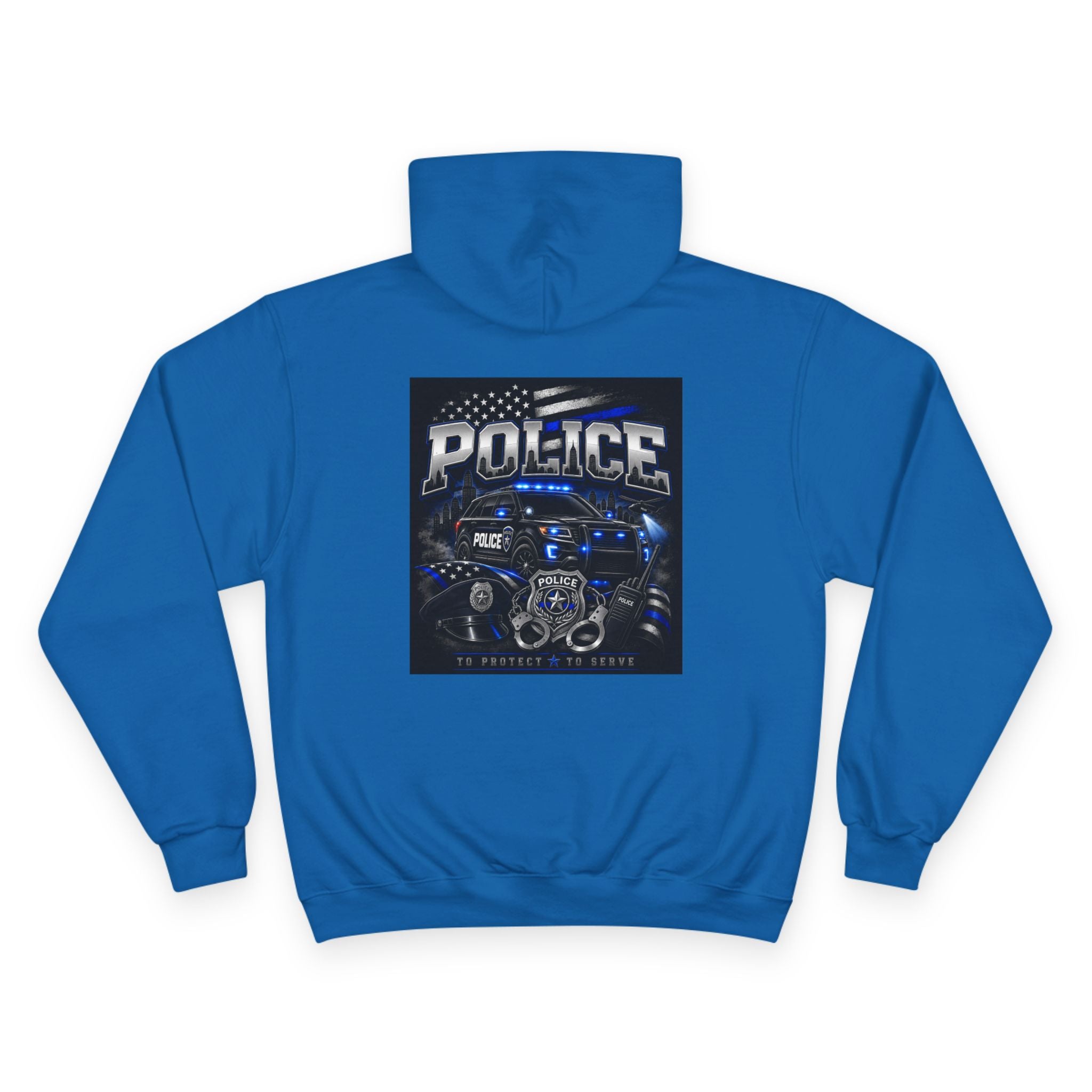 Police Lives Matter Hoodie | Thin Blue Line, Patrol Car Back Graphic