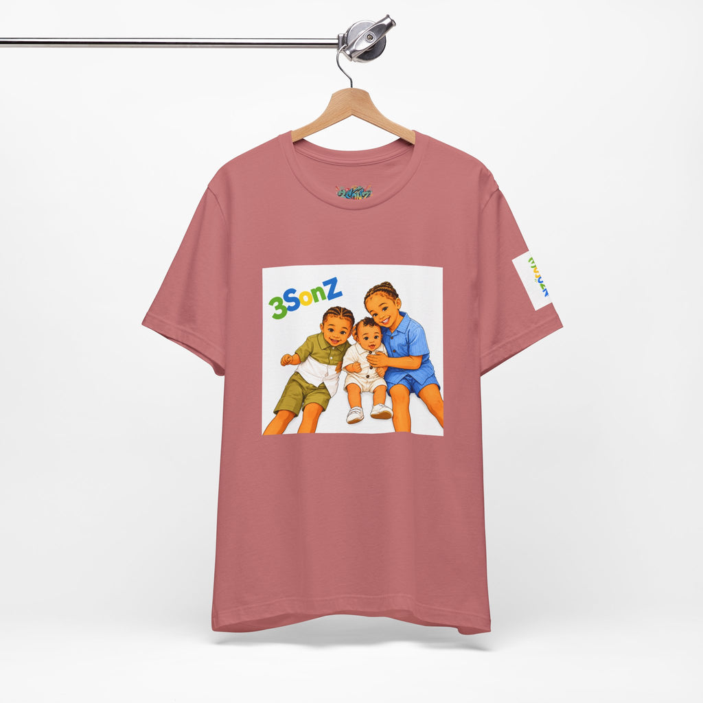 3Sonz Kids Illustration Tee | Siblings Cartoon Portrait T-Shirt