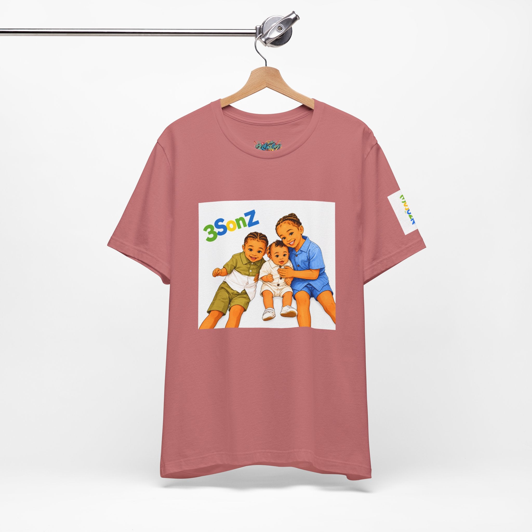 3Sonz Kids Illustration Tee | Siblings Cartoon Portrait T-Shirt
