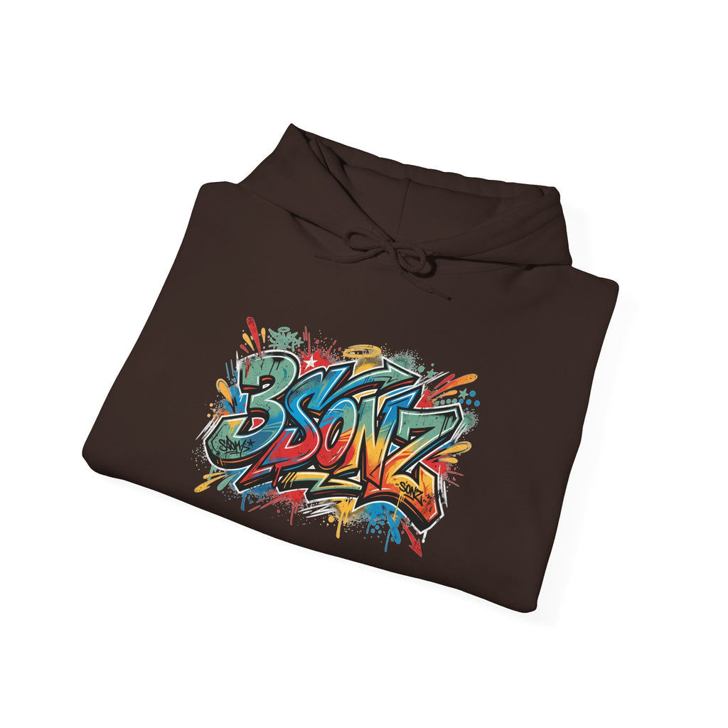Graffiti Family Hoodie – Colorful Street Art Pullover ("Family" & "3Sonz")