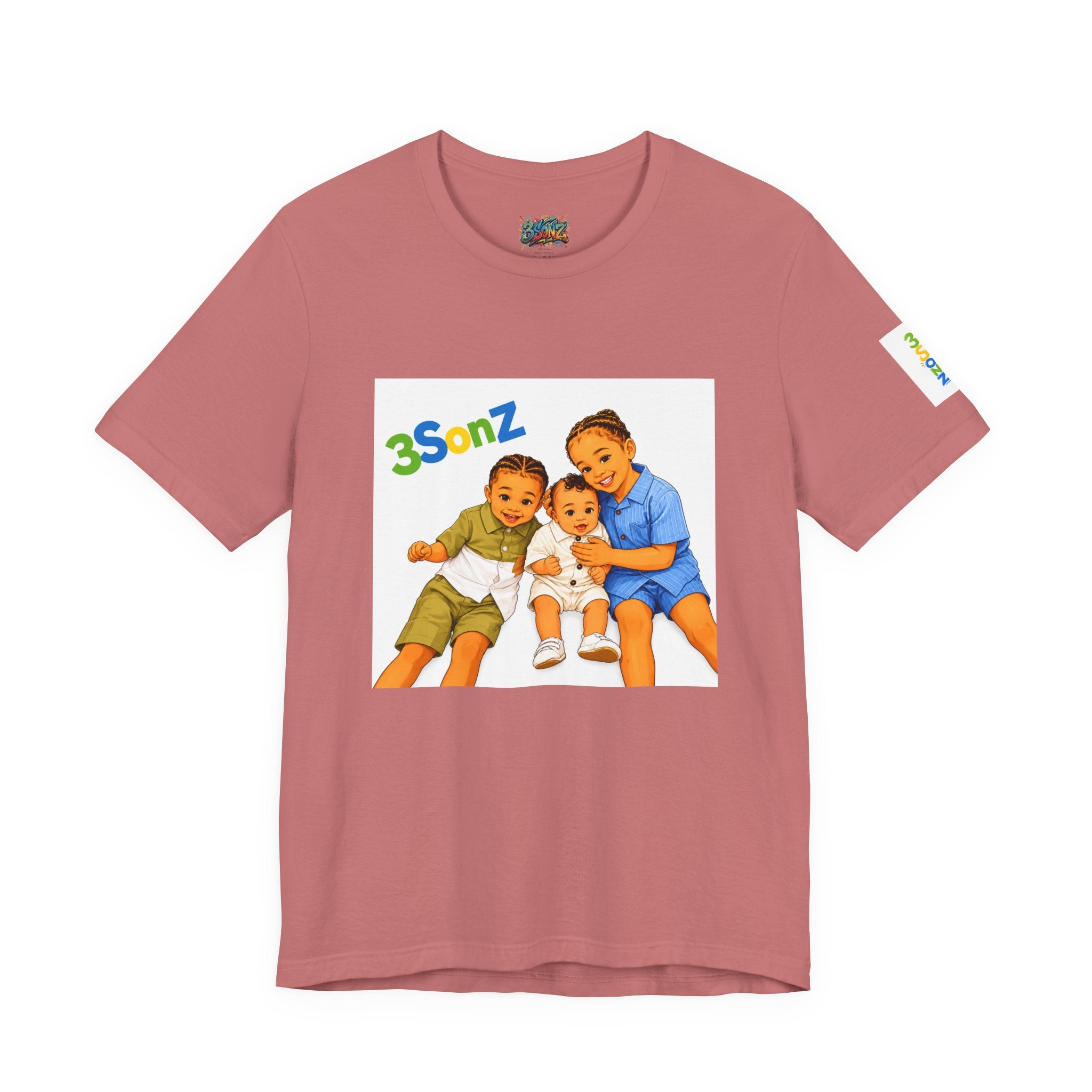 3Sonz Kids Illustration Tee | Siblings Cartoon Portrait T-Shirt