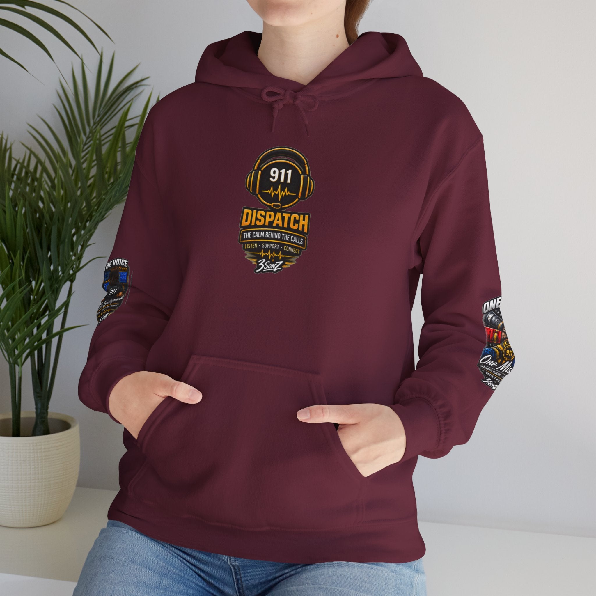 911 Dispatch Badge Hoodie | Weve Got Each Others Back Emergency Services Pullover