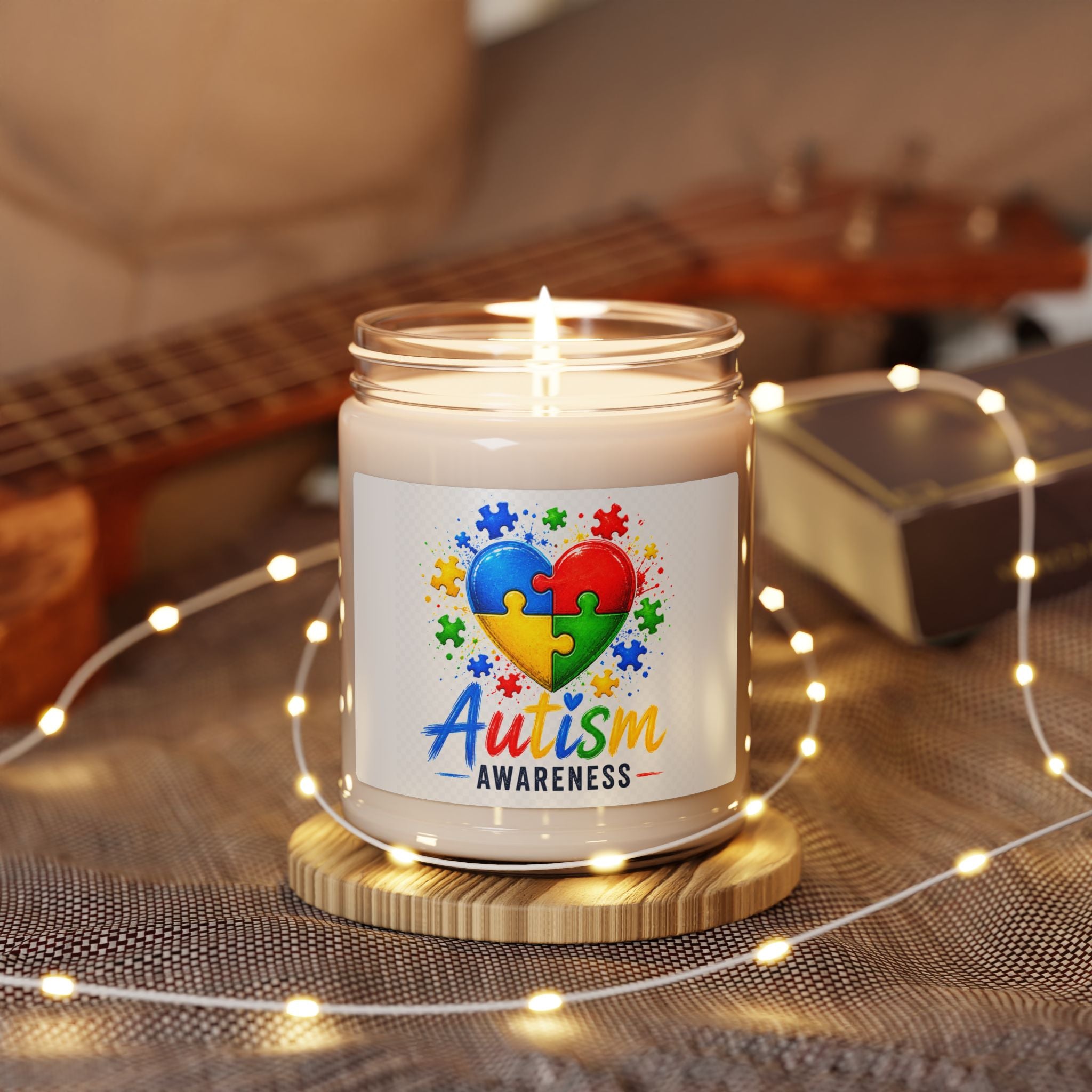 Autism Awareness Puzzle Heart Candle | Scented Soy 9oz