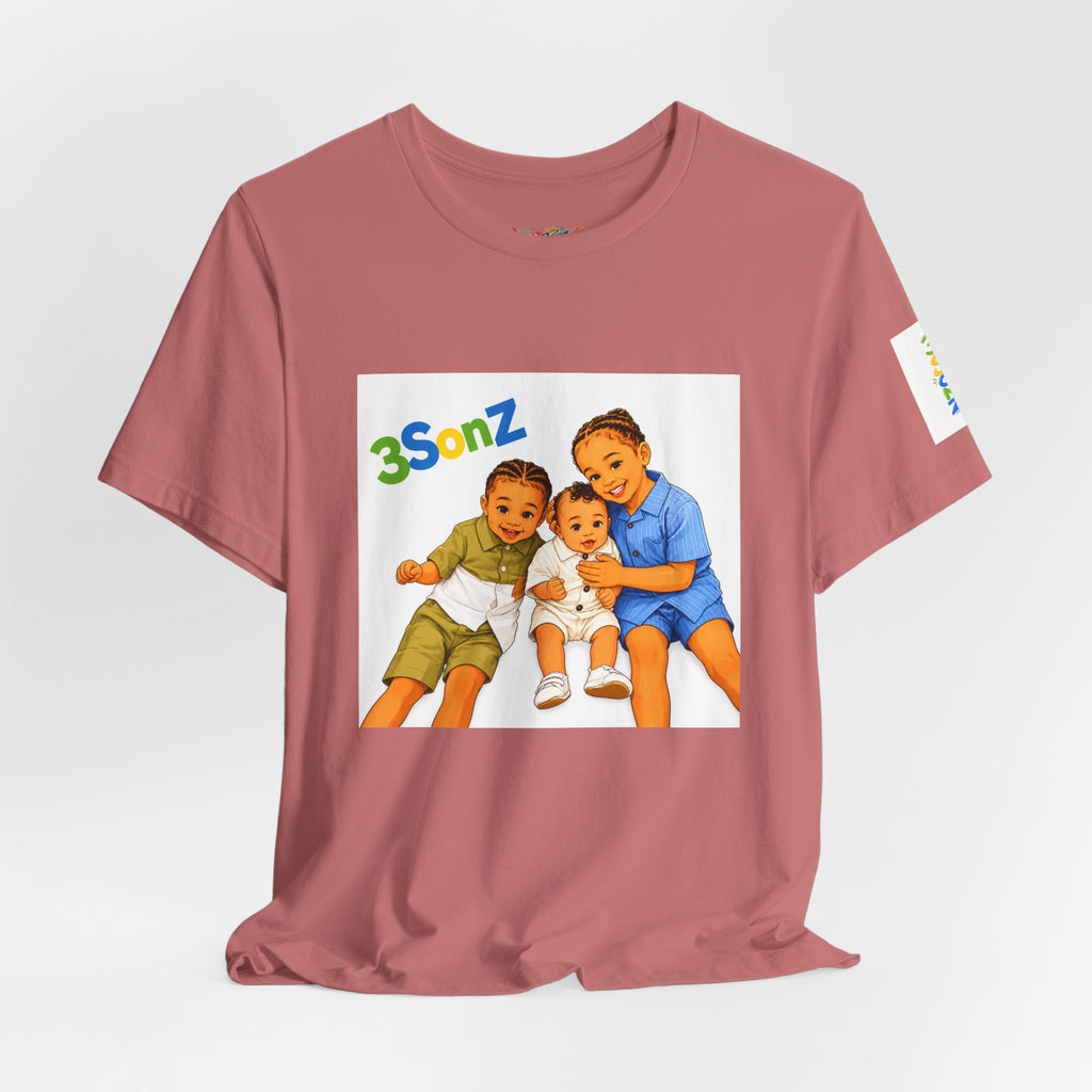 3Sonz Kids Illustration Tee | Siblings Cartoon Portrait T-Shirt