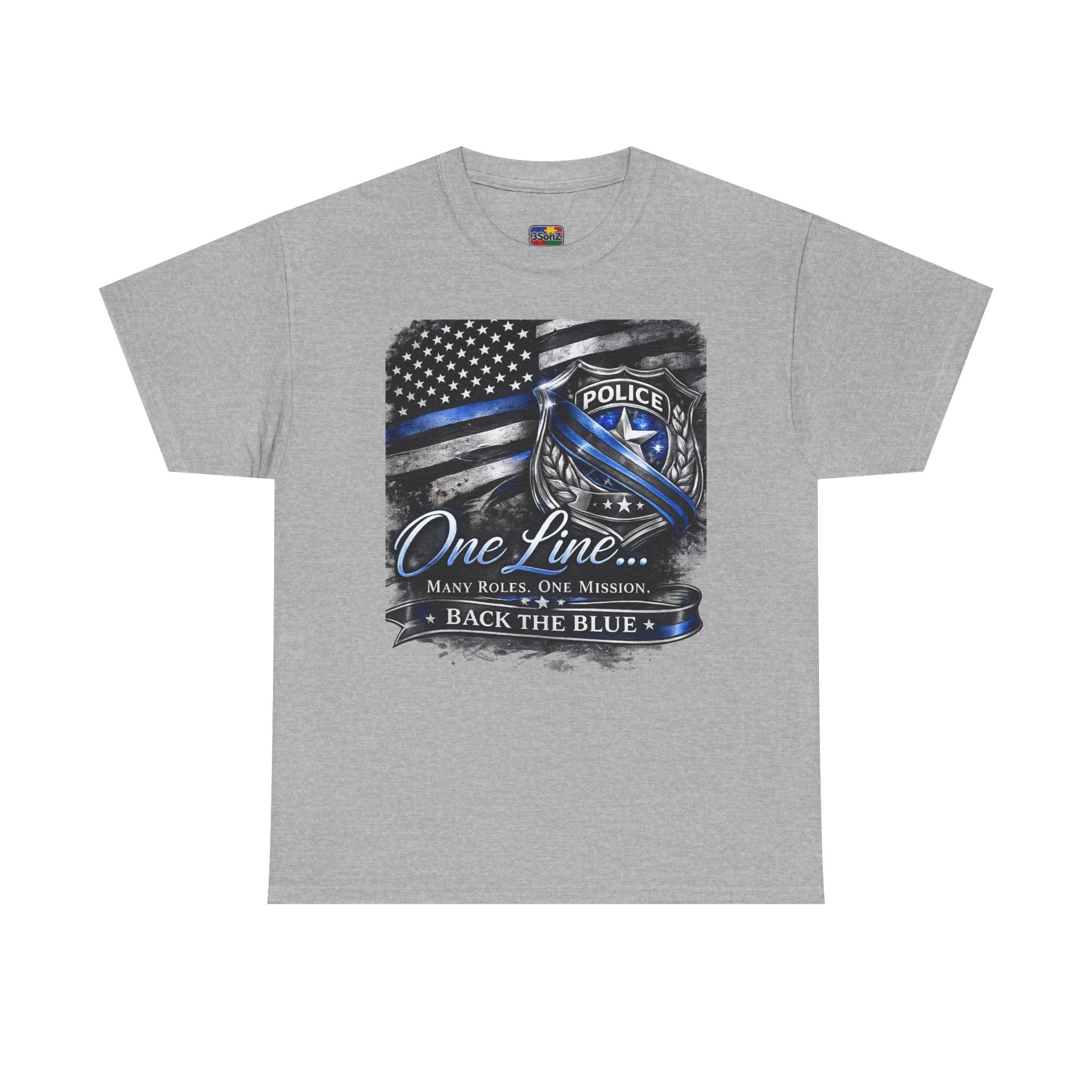 Back the Blue Police Badge Tee | One Line Many Roles One Mission