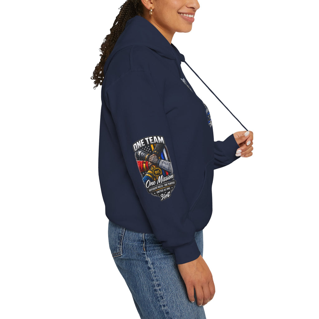 Police Badge Support Hoodie | Back Design "We've Got Each Other's Back"