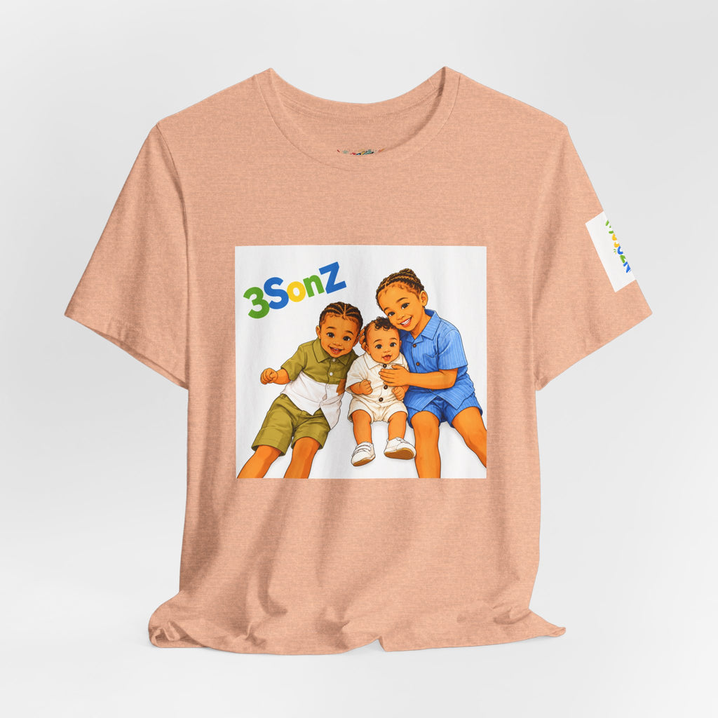 3Sonz Kids Illustration Tee | Siblings Cartoon Portrait T-Shirt