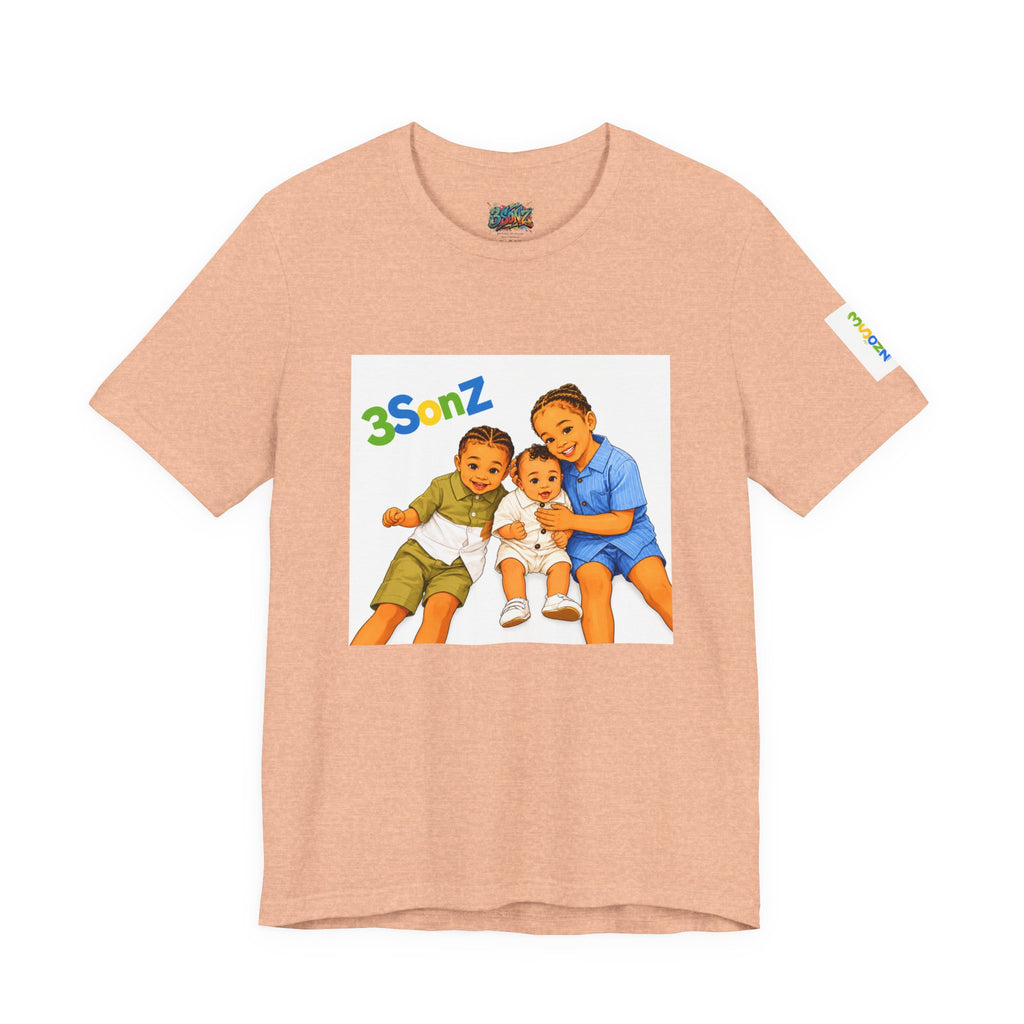 3Sonz Kids Illustration Tee | Siblings Cartoon Portrait T-Shirt