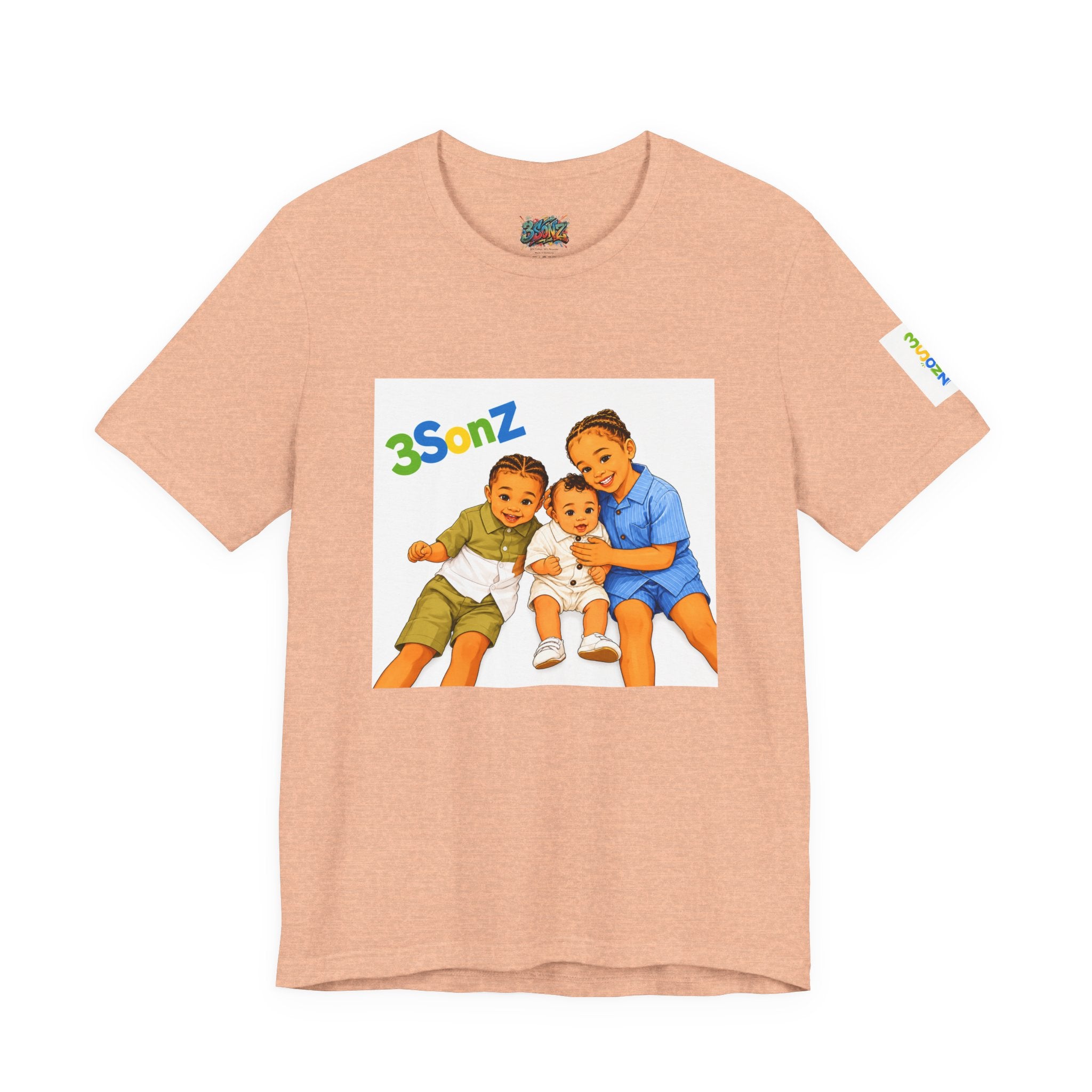 3Sonz Kids Illustration Tee | Siblings Cartoon Portrait T-Shirt