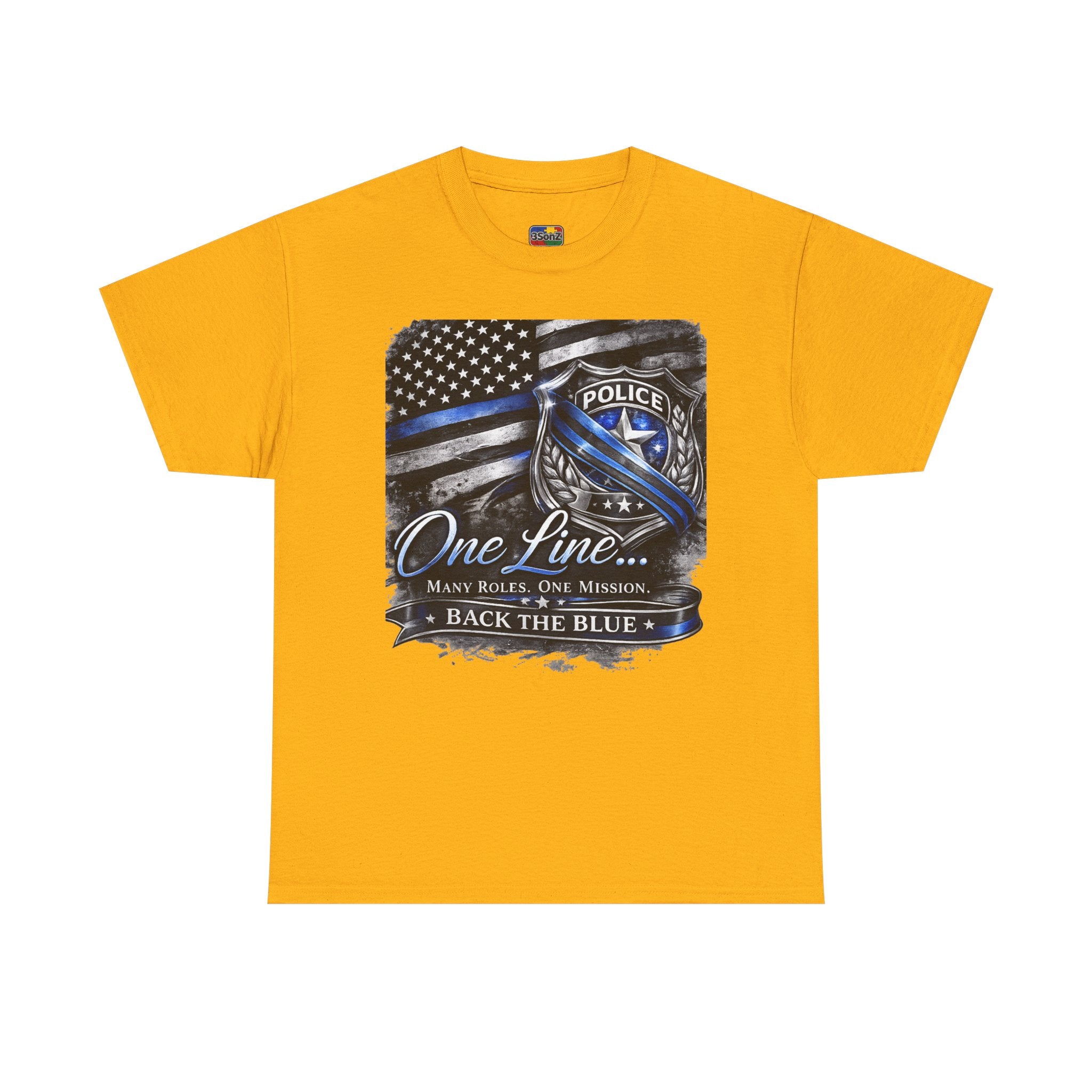 Back the Blue Police Badge Tee | One Line Many Roles One Mission
