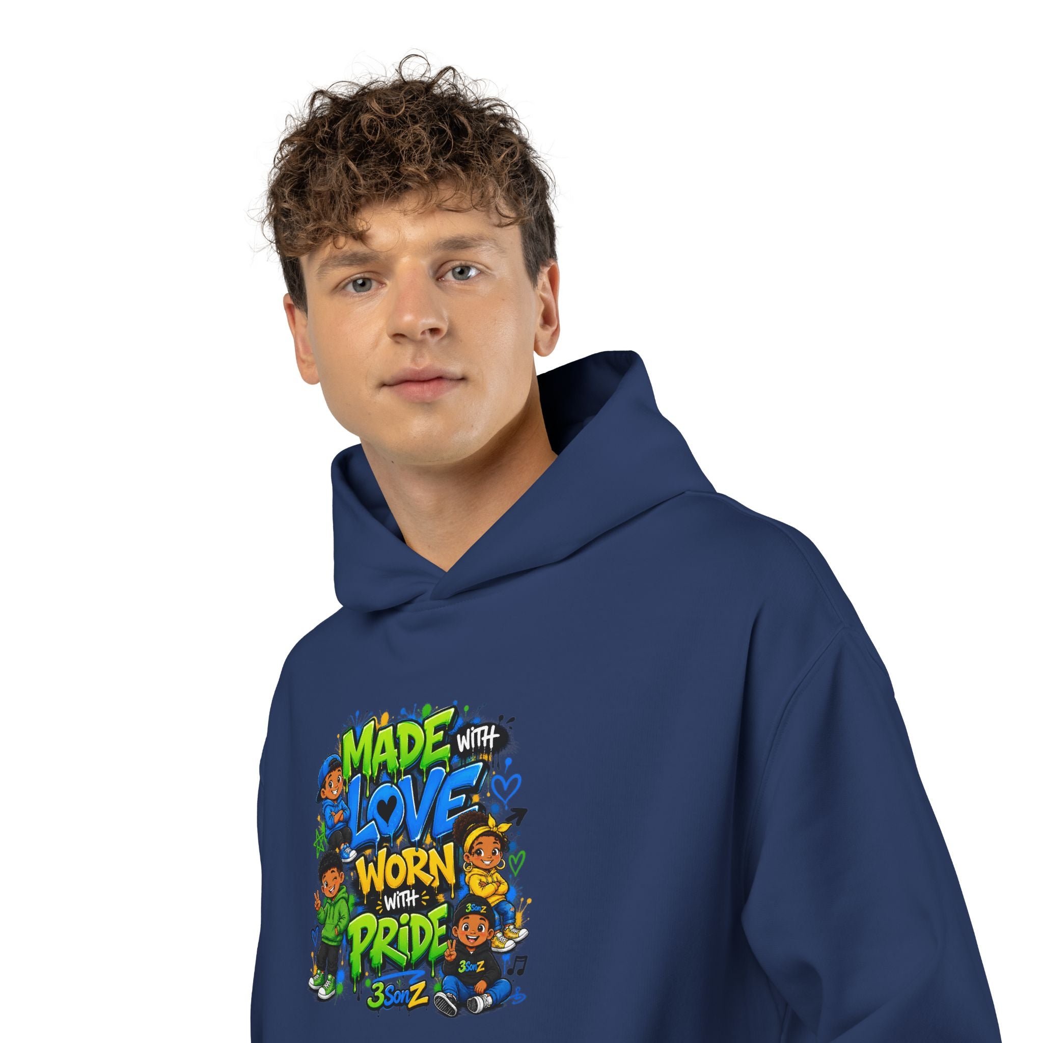 Pride Hoodie — "Made with Love Worn with Pride" Floral Rainbow Design