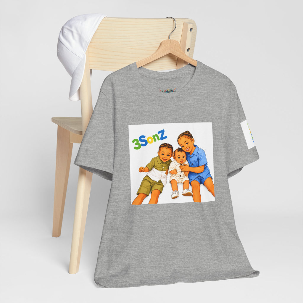 3Sonz Kids Illustration Tee | Siblings Cartoon Portrait T-Shirt