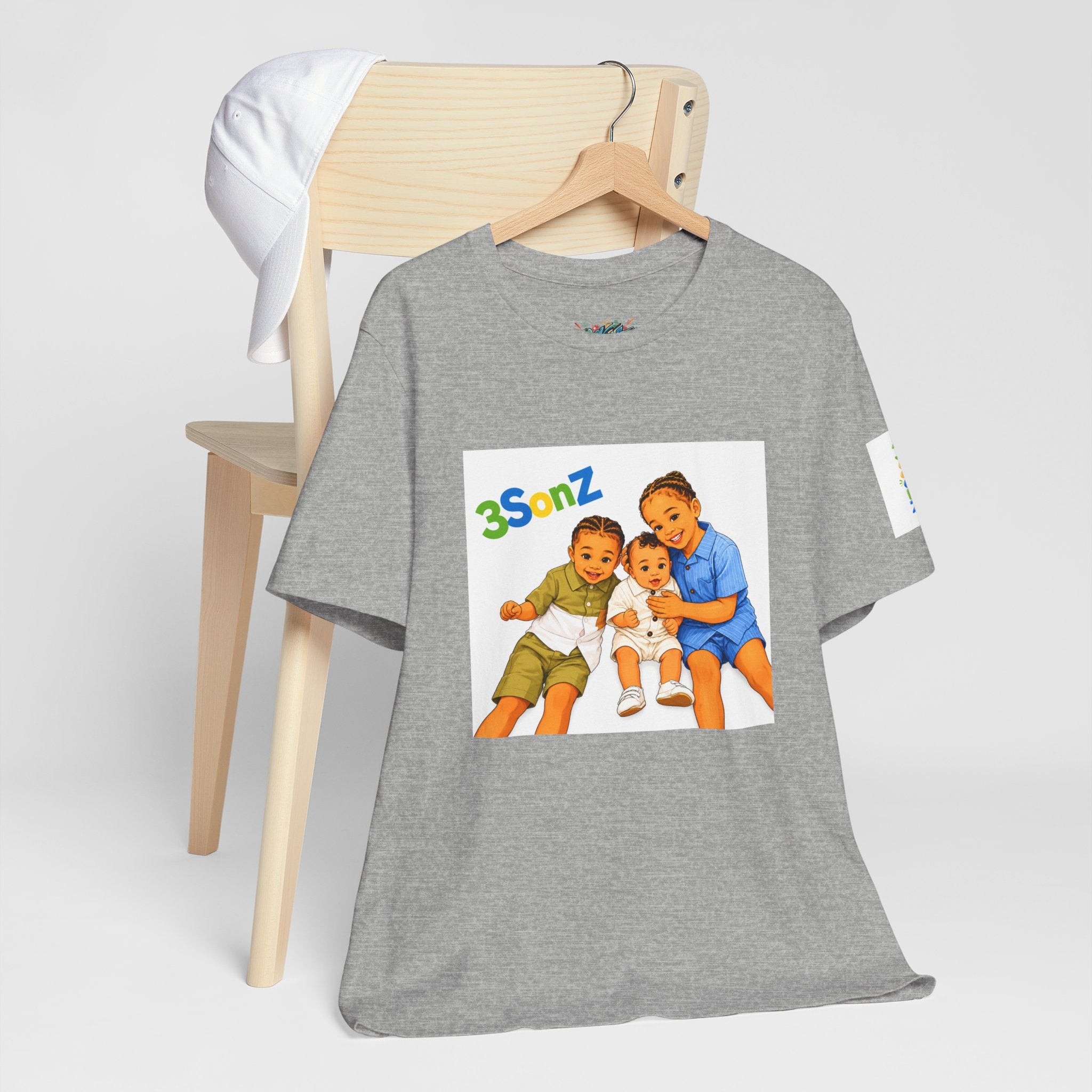 3Sonz Kids Illustration Tee | Siblings Cartoon Portrait T-Shirt