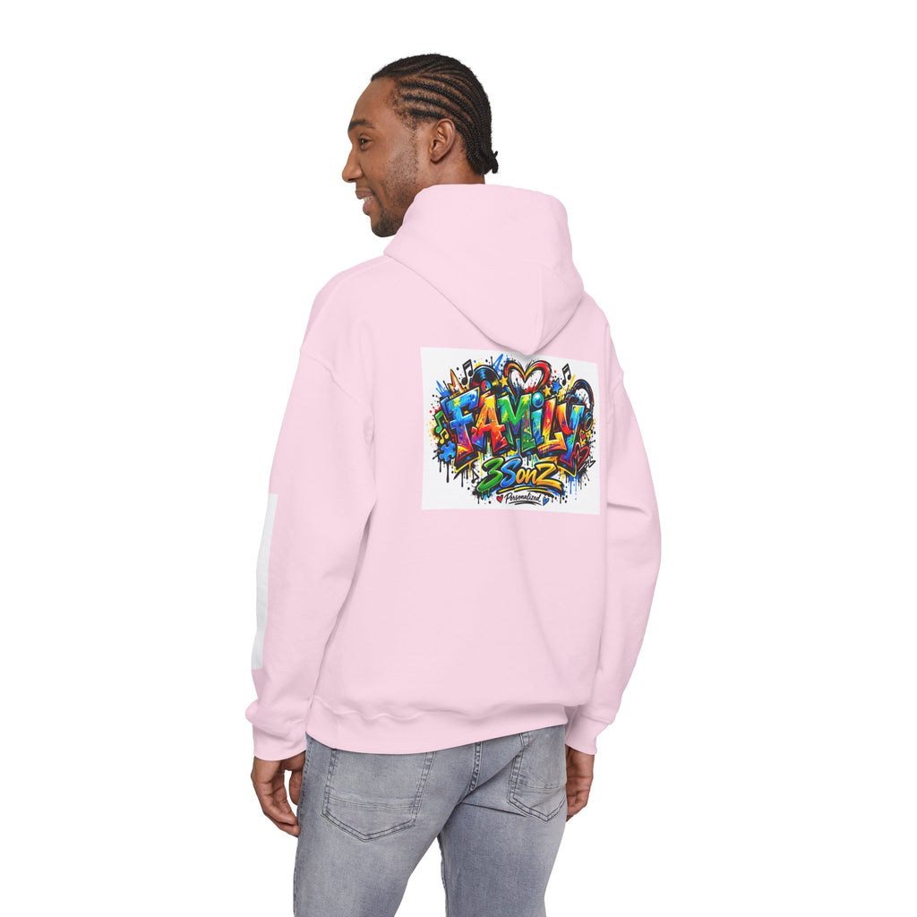 Graffiti Family Hoodie – Colorful Street Art Pullover ("Family" & "3Sonz")