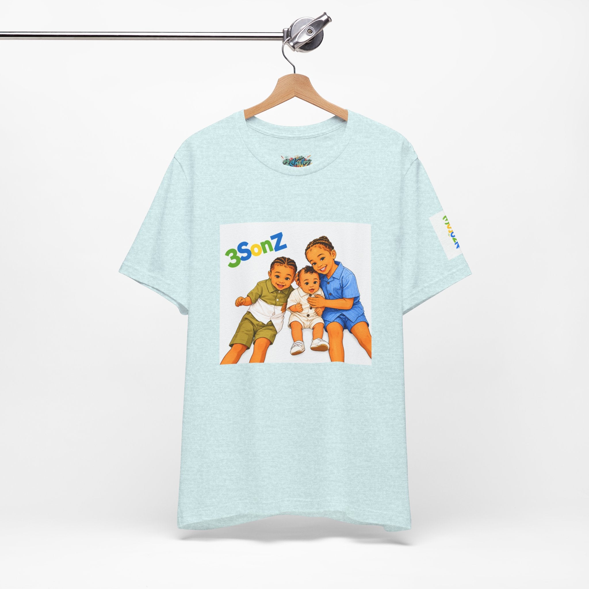 3Sonz Kids Illustration Tee | Siblings Cartoon Portrait T-Shirt