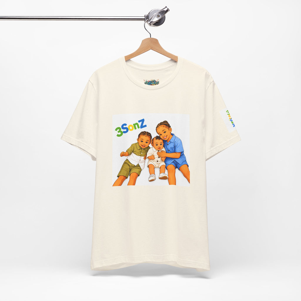 3Sonz Kids Illustration Tee | Siblings Cartoon Portrait T-Shirt
