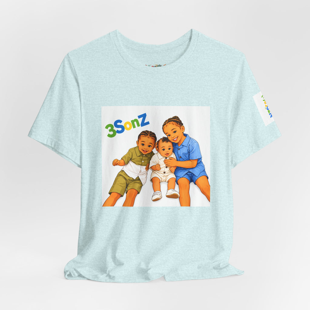 3Sonz Kids Illustration Tee | Siblings Cartoon Portrait T-Shirt