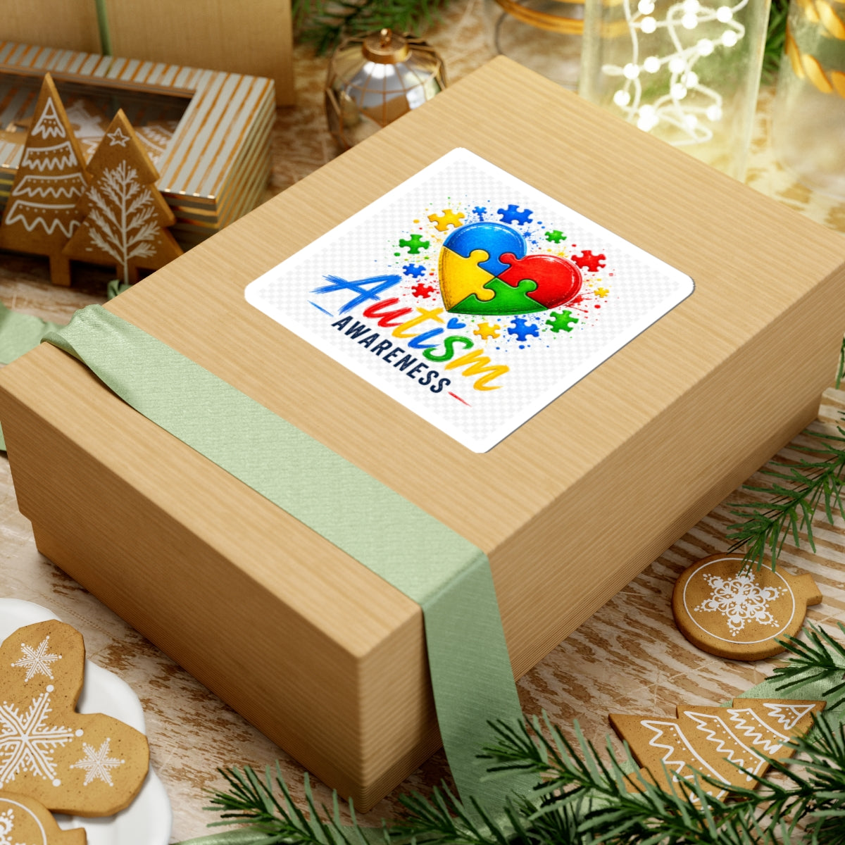 Autism Awareness Puzzle Heart Kiss-Cut Stickers | Colorful Advocacy Decal