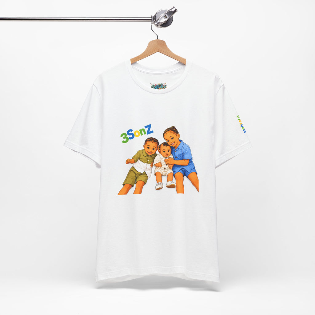3Sonz Kids Illustration Tee | Siblings Cartoon Portrait T-Shirt