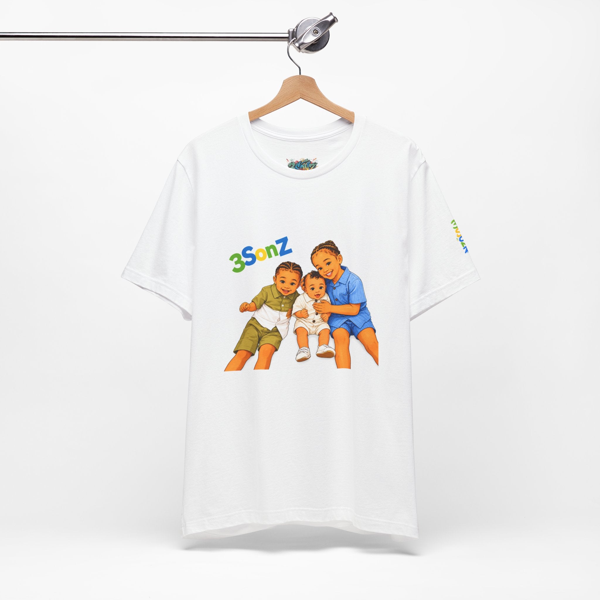3Sonz Kids Illustration Tee | Siblings Cartoon Portrait T-Shirt