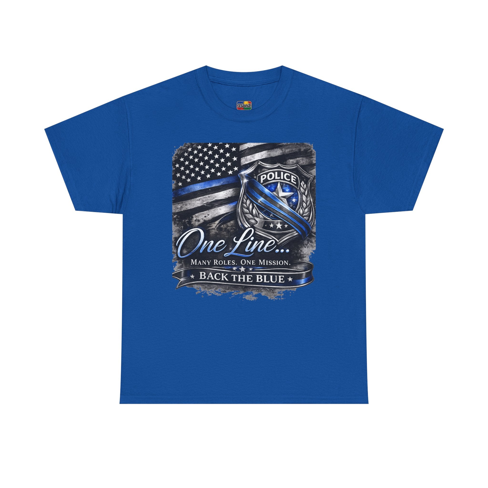 Back the Blue Police Badge Tee | One Line Many Roles One Mission