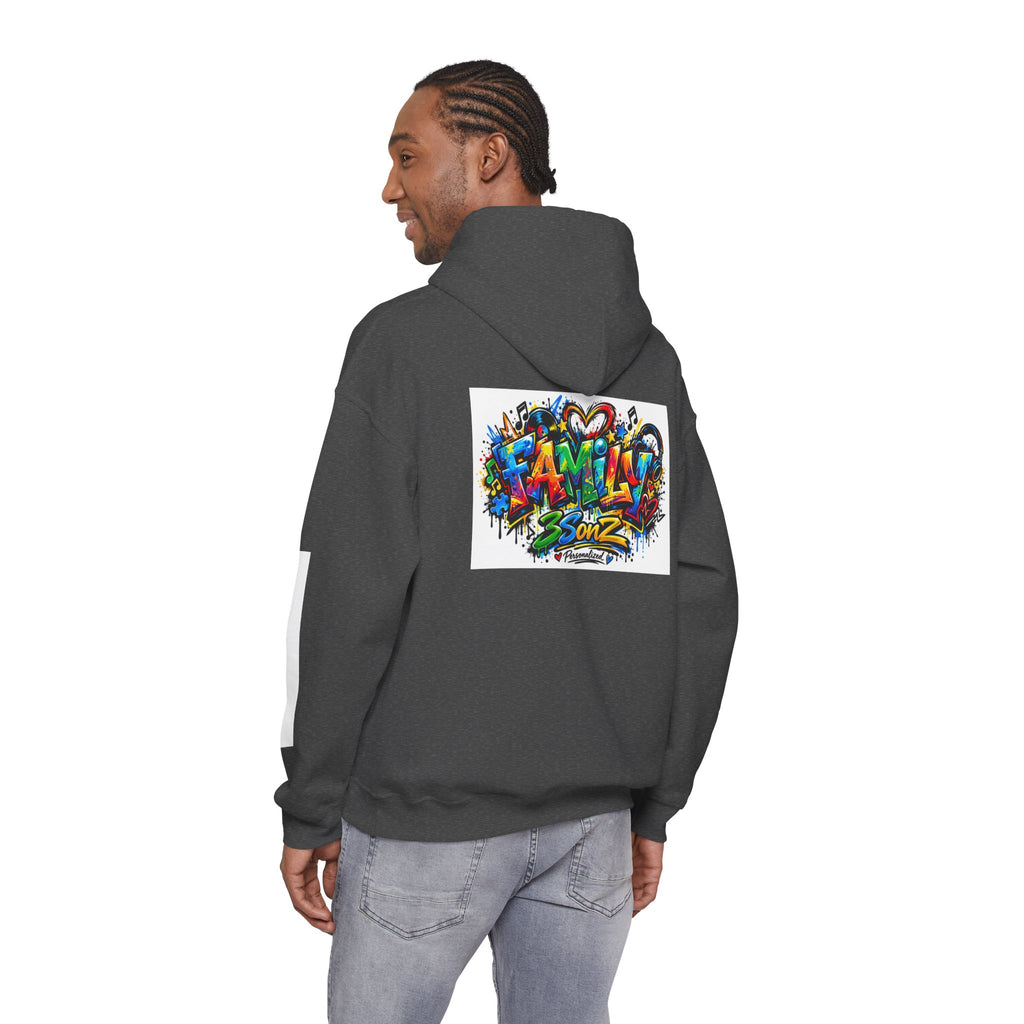 Graffiti Family Hoodie – Colorful Street Art Pullover ("Family" & "3Sonz")