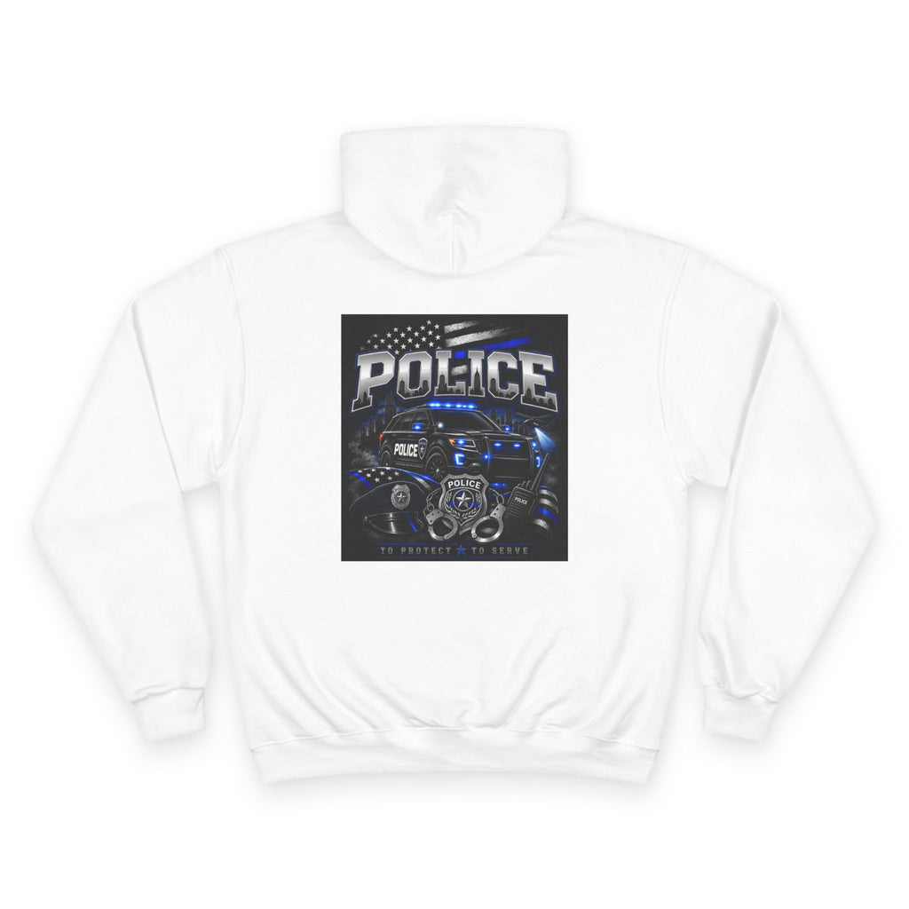 Police Lives Matter Hoodie | Thin Blue Line, Patrol Car Back Graphic
