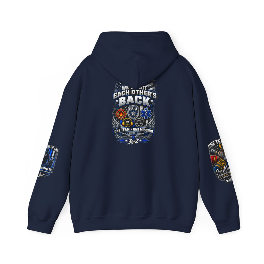Police Badge Support Hoodie | Back Design "We've Got Each Other's Back"
