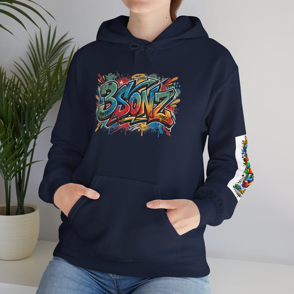 Graffiti Family Hoodie – Colorful Street Art Pullover ("Family" & "3Sonz")