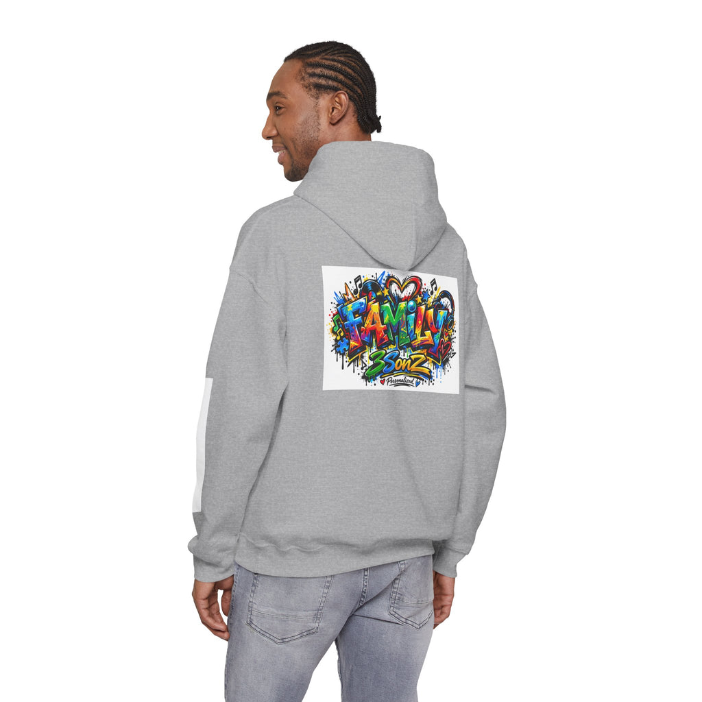 Graffiti Family Hoodie – Colorful Street Art Pullover ("Family" & "3Sonz")