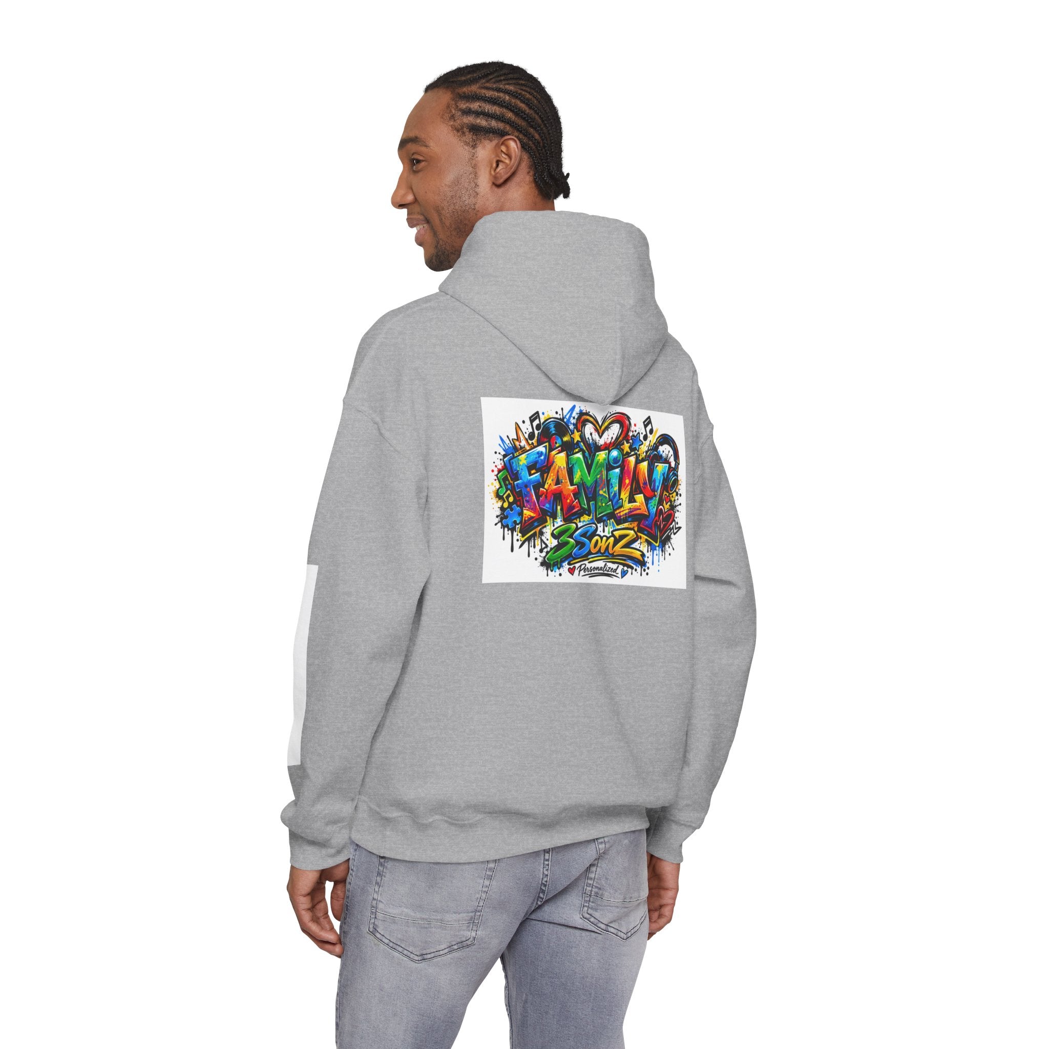 Graffiti Family Hoodie – Colorful Street Art Pullover ("Family" & "3Sonz")