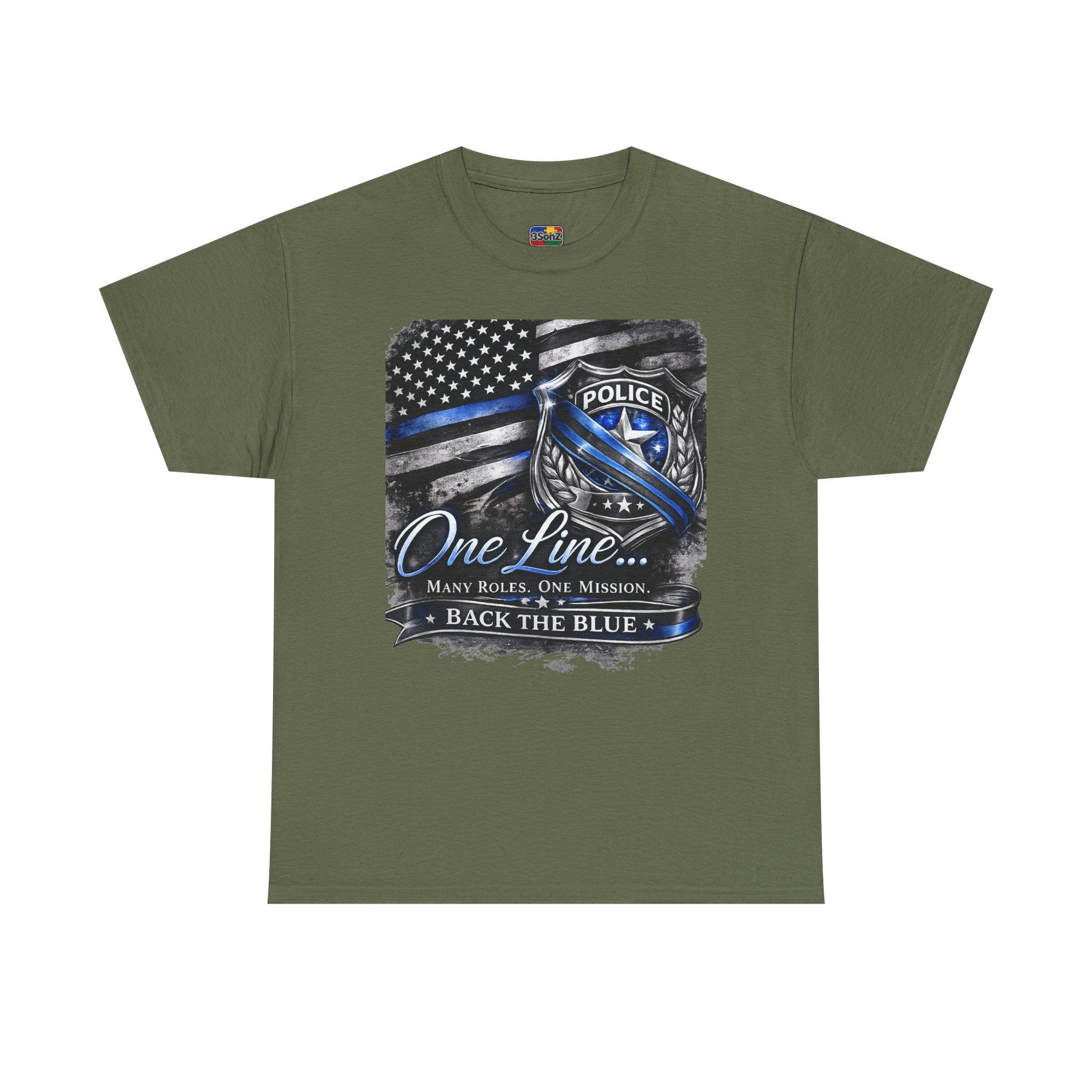 Back the Blue Police Badge Tee | One Line Many Roles One Mission