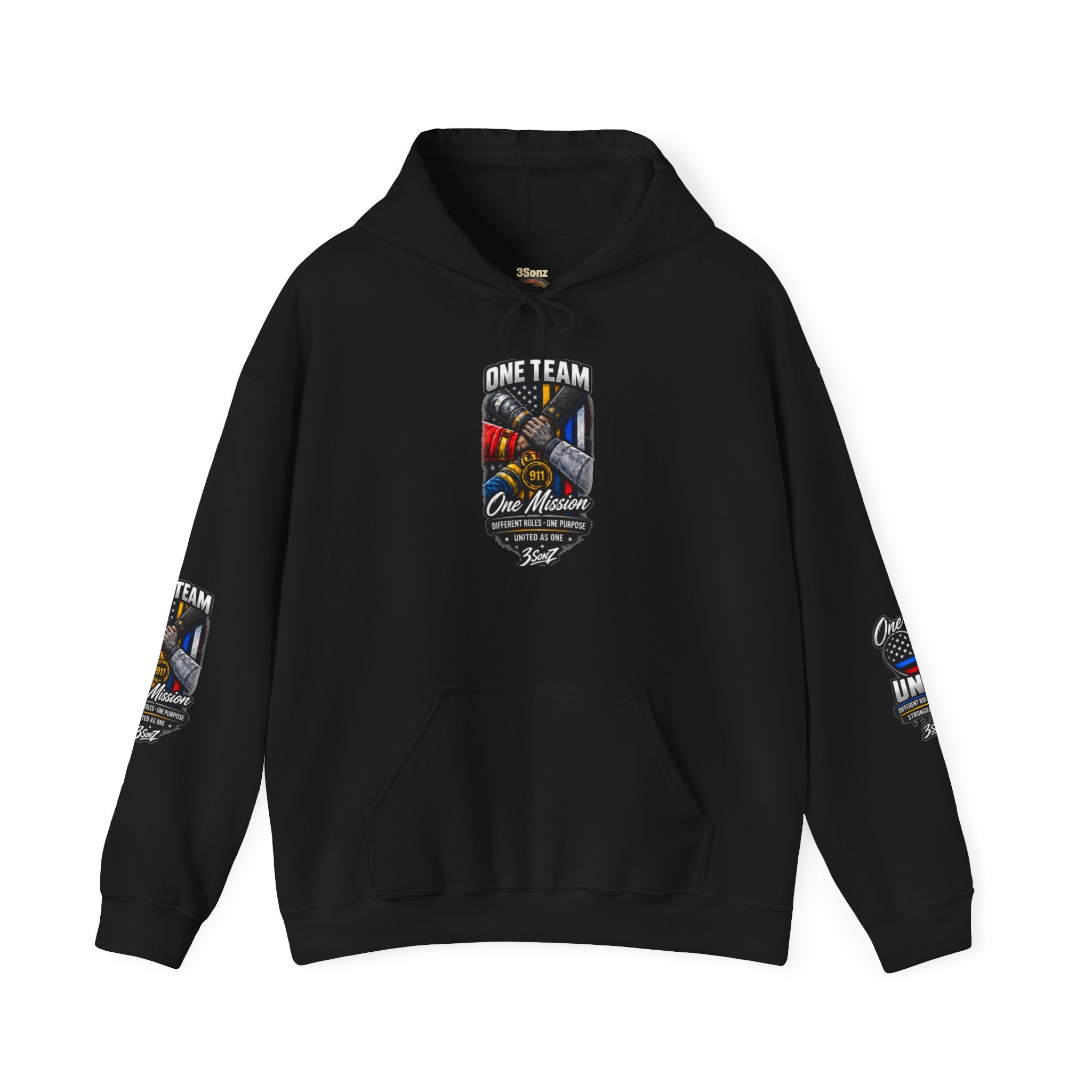 One Team One Mission Firefighter Police EMS Corrections Hoodie | We Got Each Other's Back