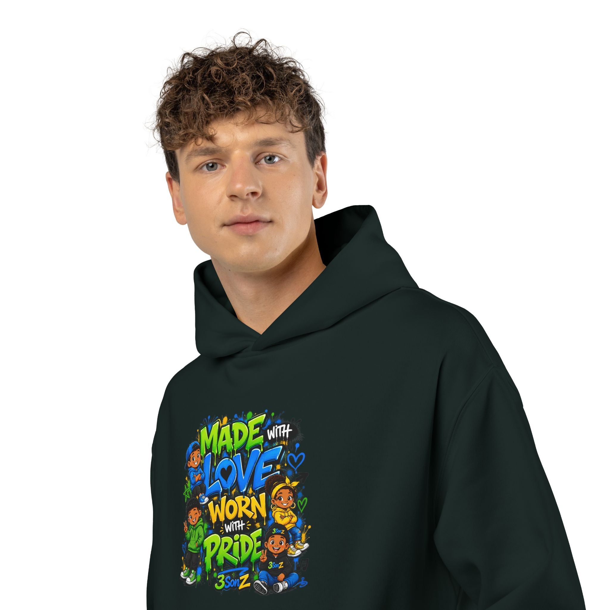 Pride Hoodie — "Made with Love Worn with Pride" Floral Rainbow Design
