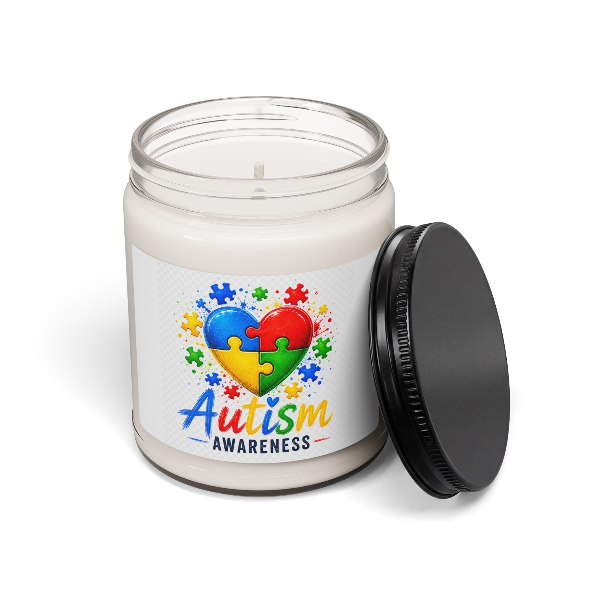 Autism Awareness Puzzle Heart Candle | Scented Soy 9oz
