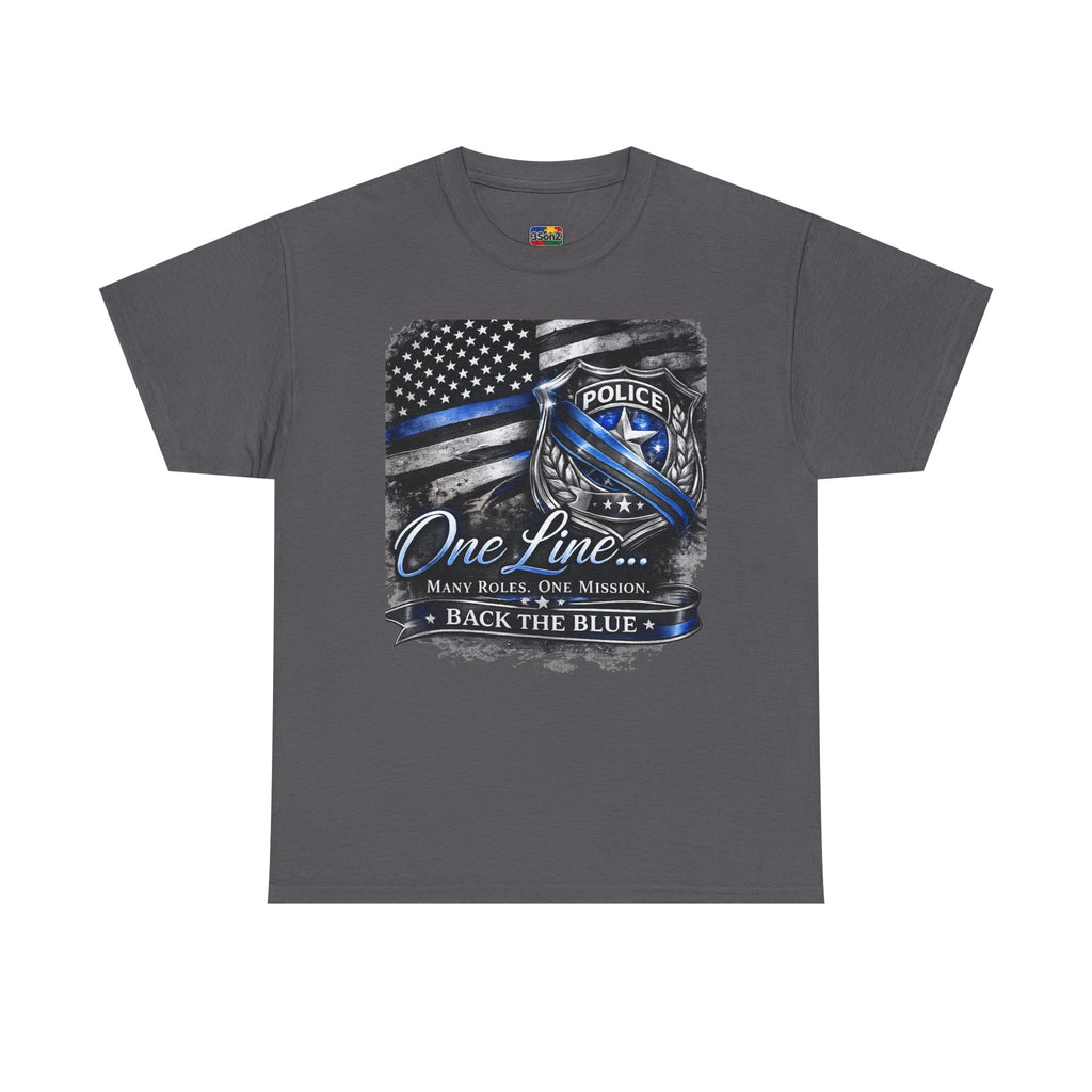 Back the Blue Police Badge Tee | One Line Many Roles One Mission