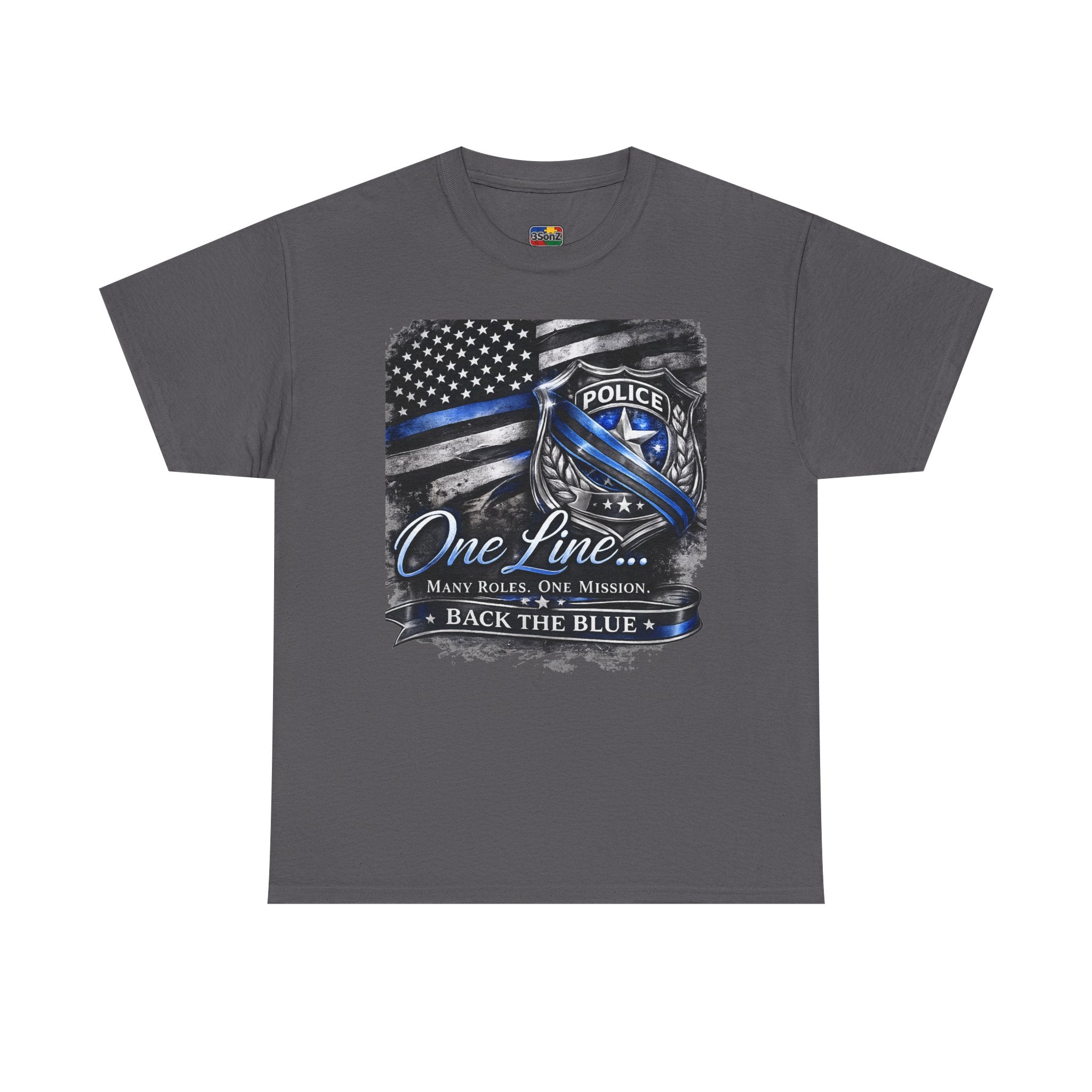 Back the Blue Police Badge Tee | One Line Many Roles One Mission