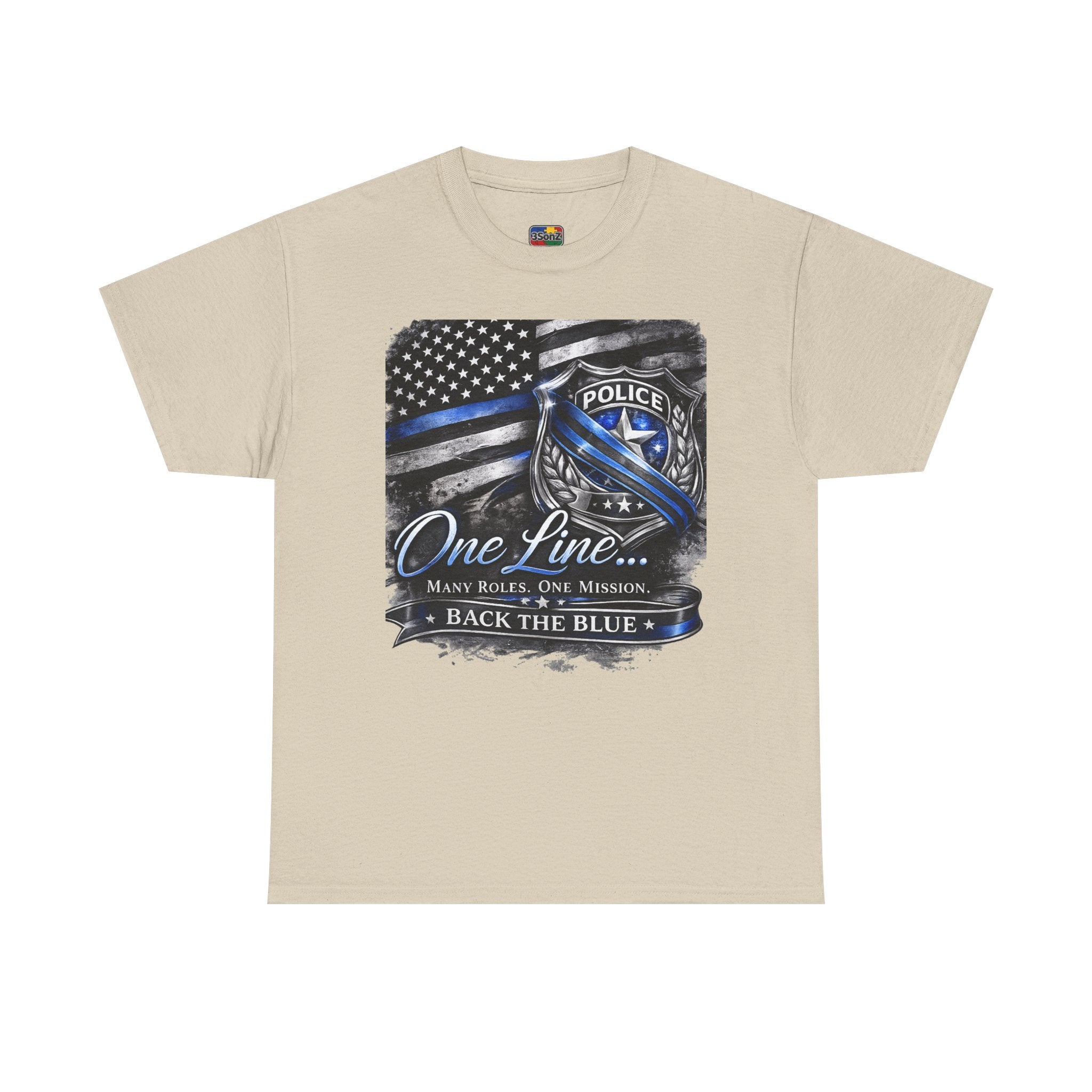 Back the Blue Police Badge Tee | One Line Many Roles One Mission
