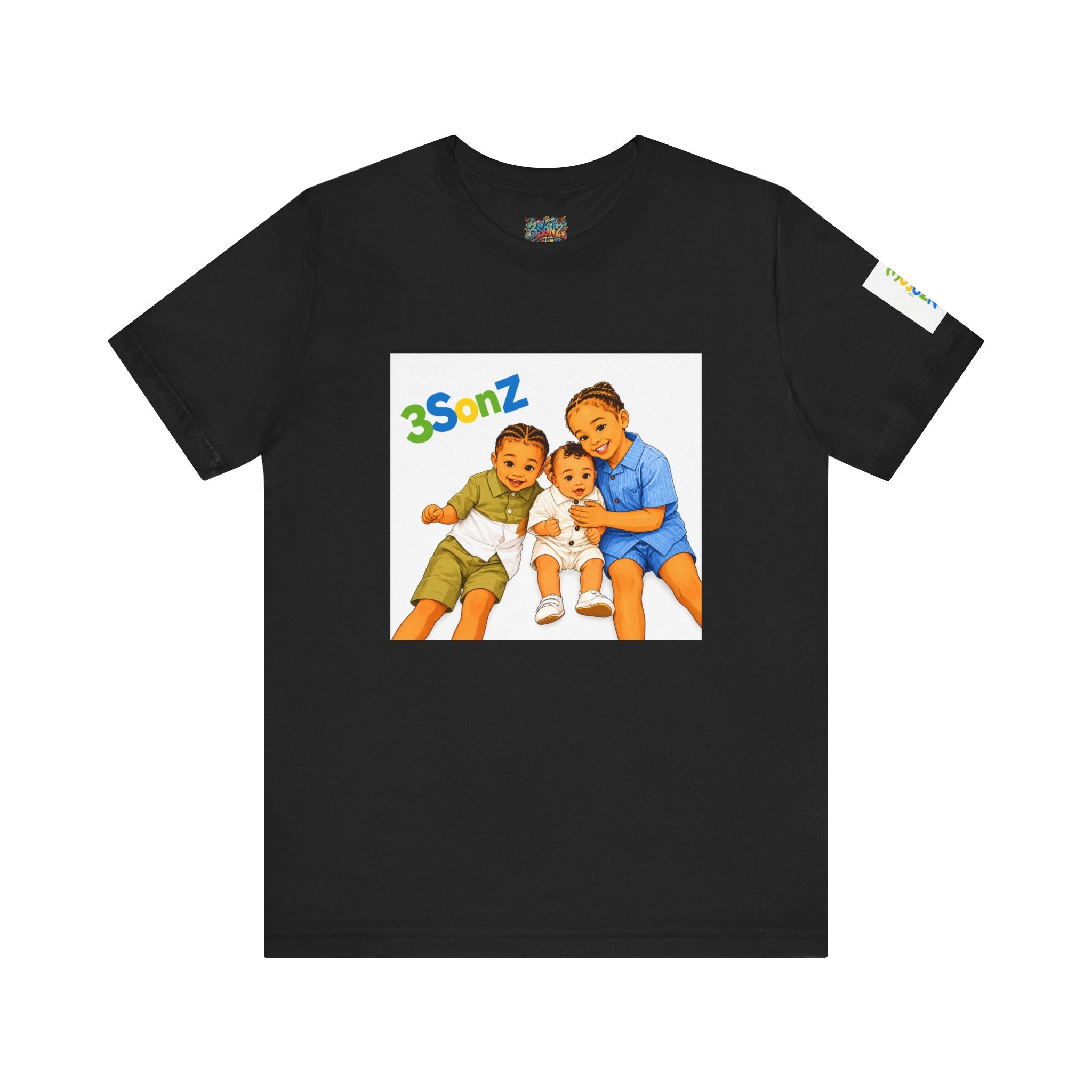 3Sonz Kids Illustration Tee | Siblings Cartoon Portrait T-Shirt