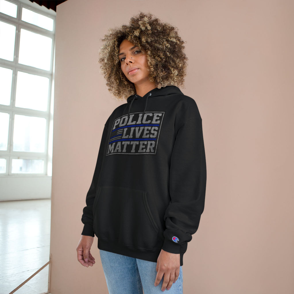 Police Lives Matter Hoodie | Thin Blue Line, Patrol Car Back Graphic