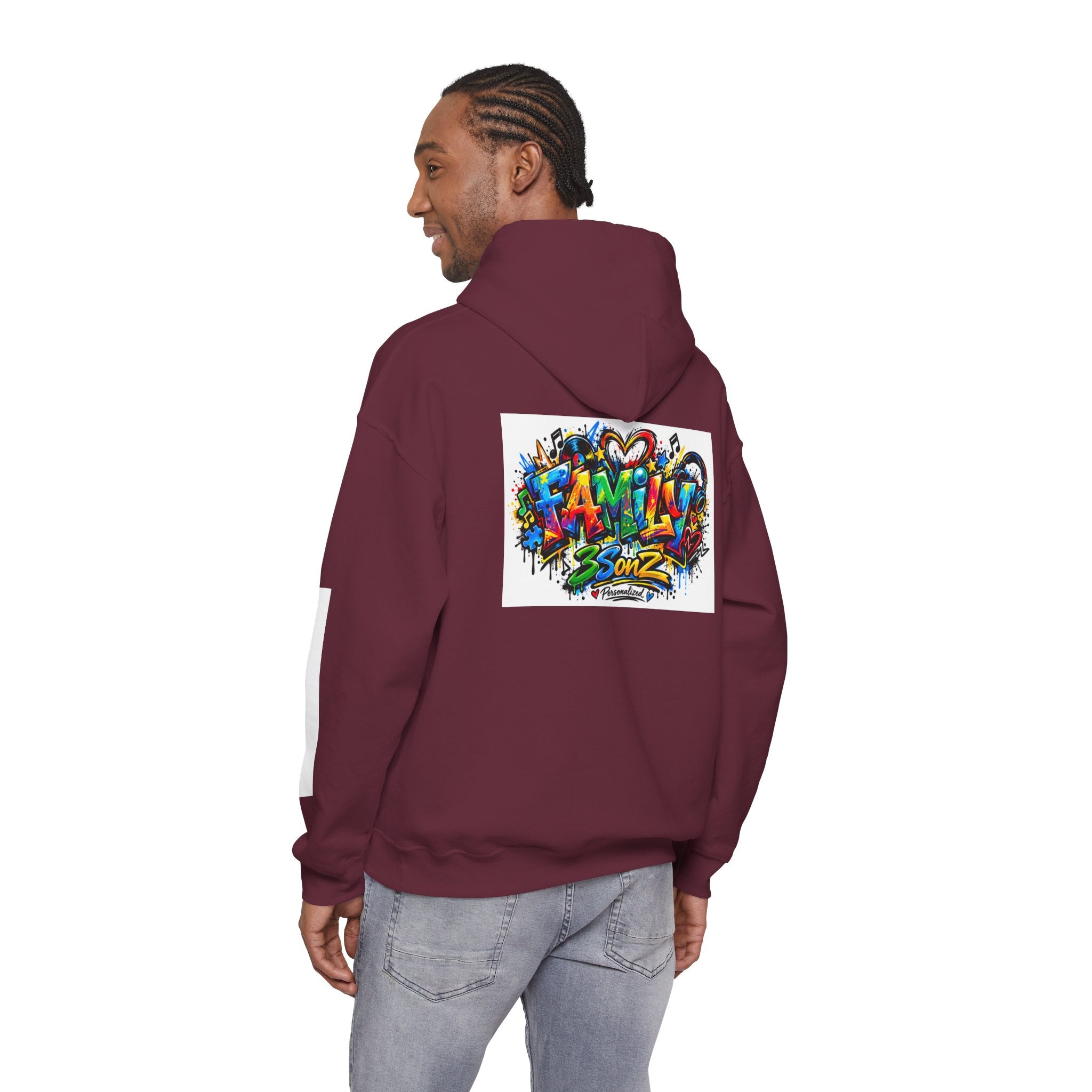 Graffiti Family Hoodie – Colorful Street Art Pullover ("Family" & "3Sonz")