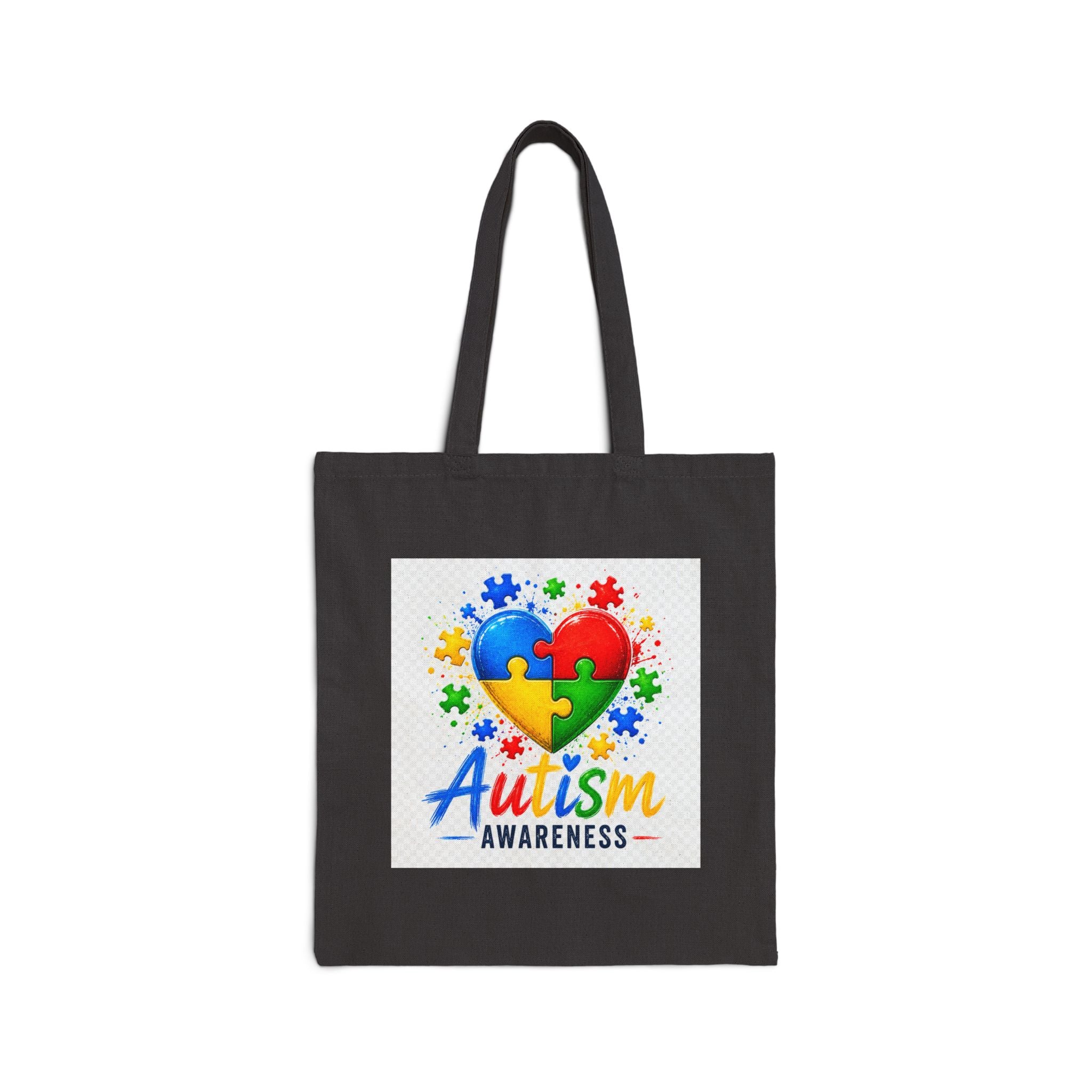 Autism Awareness Puzzle Heart Tote Bag | Canvas Carryall
